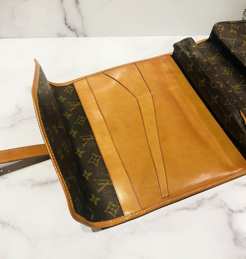 Vintage Louis Vuitton Brown Monogram Fold Over Organizer Crossbody Bag