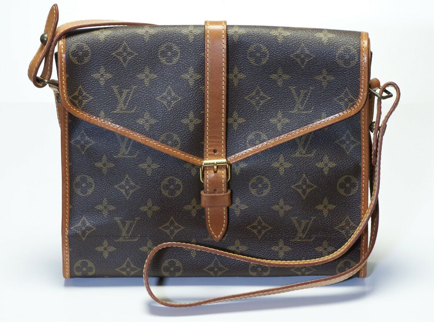 Vintage Louis Vuitton Brown Monogram Fold Over Organizer Crossbody Bag
