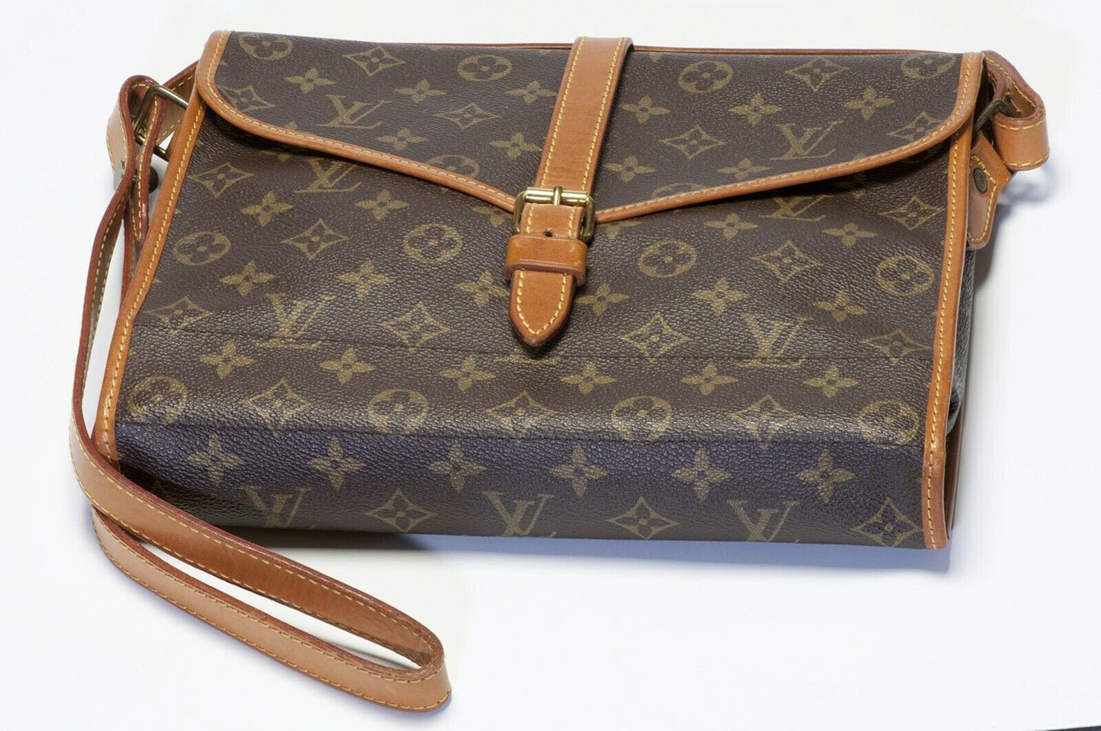 Vintage Louis Vuitton Brown Monogram Fold Over Organizer Crossbody Bag
