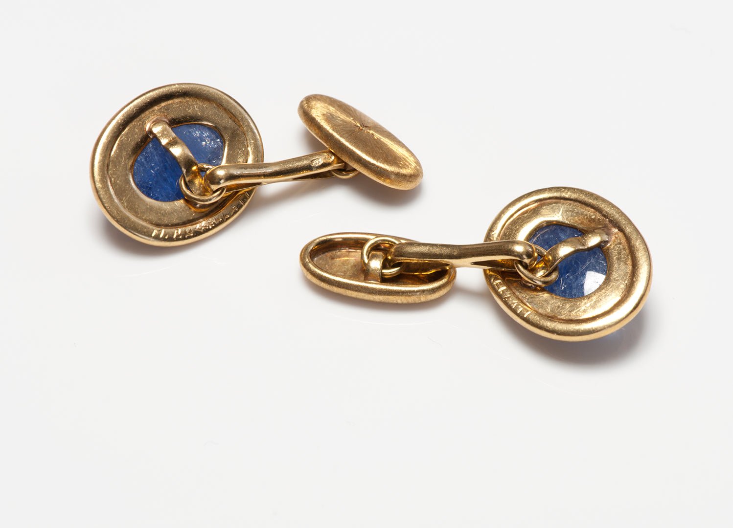 Vintage Mario Buccellati 18K Yellow Gold Sapphire Cufflinks