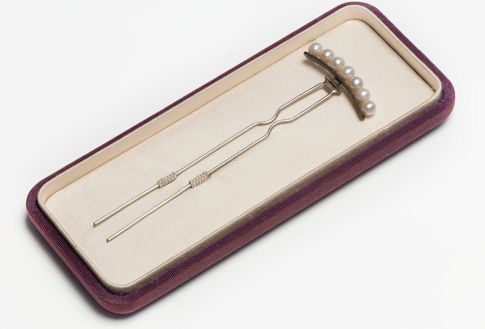 Vintage Maruka Silver Pearl Hair Ornament