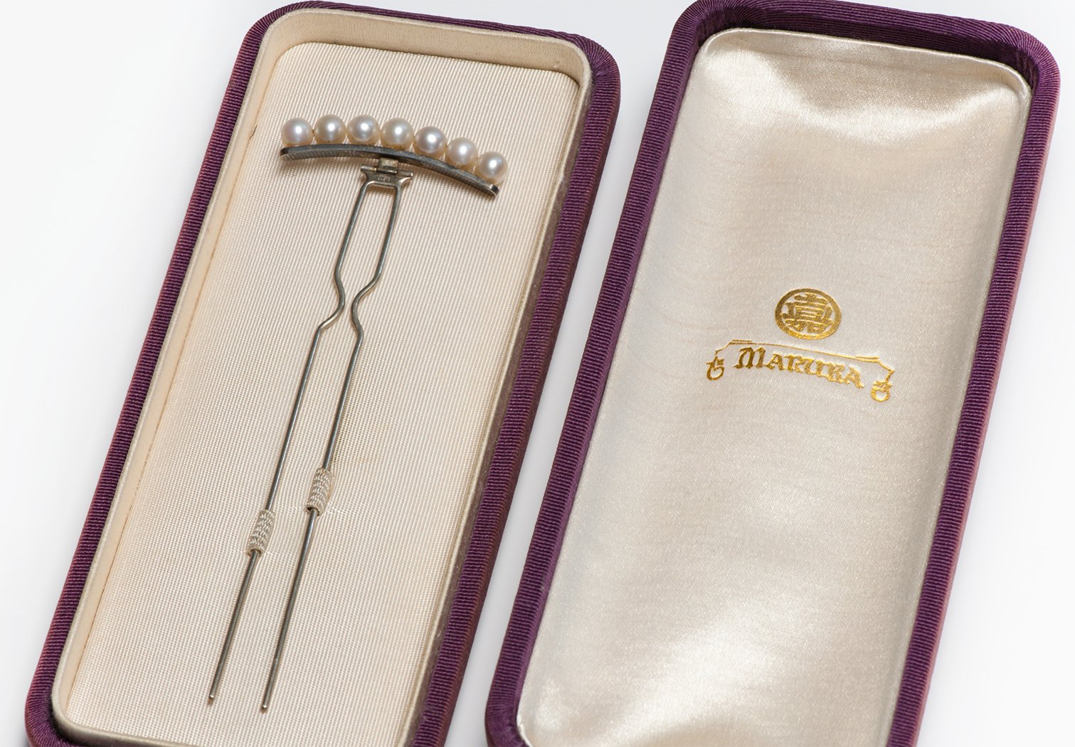 Vintage Maruka Silver Pearl Hair Ornament