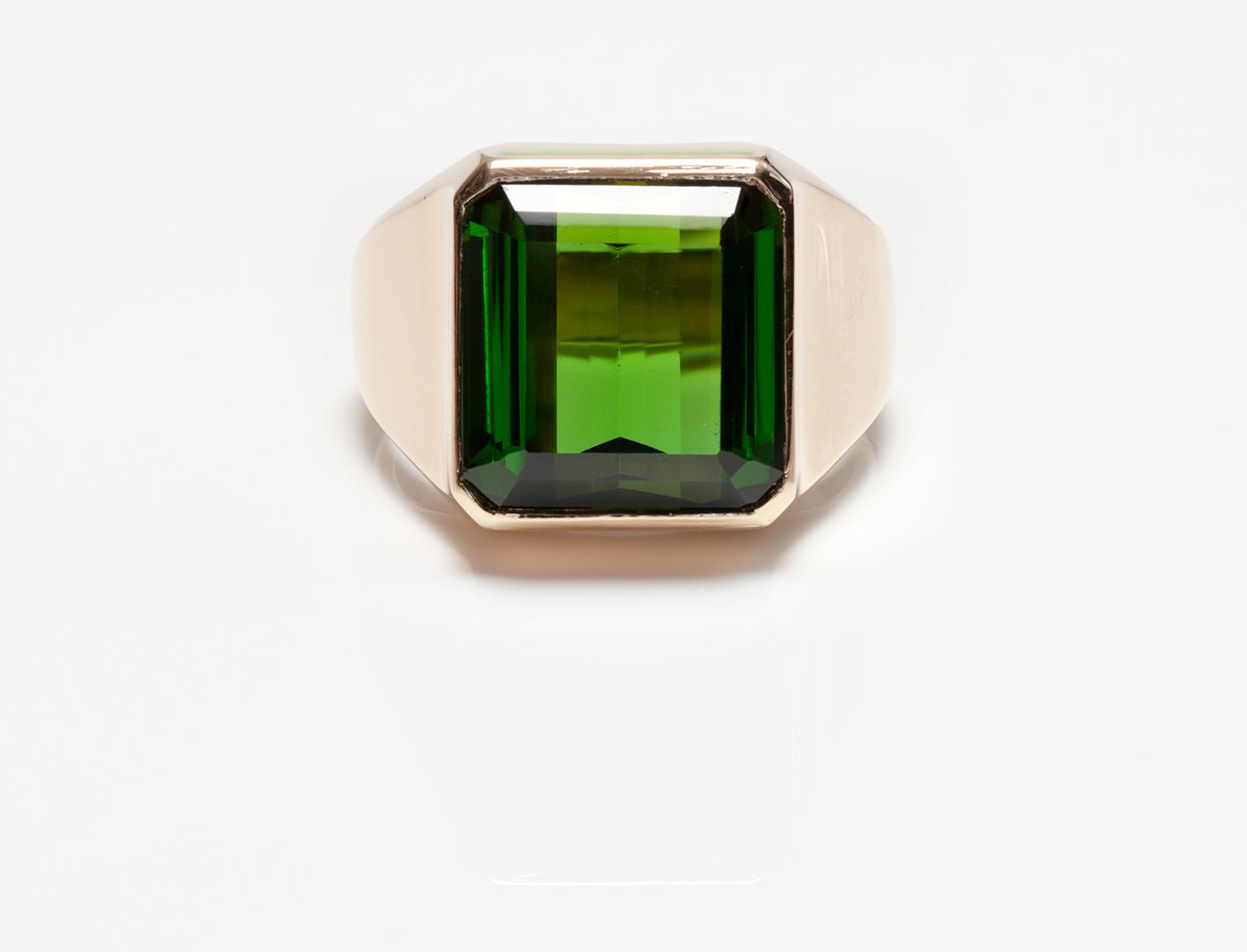 Vintage Men's 18K Yellow Gold Tourmaline Ring