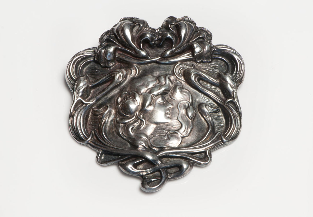 Broche Ancienne Diolot Style Art Nouveau - Bijou Antique - Occasion - Métal Non Précisé