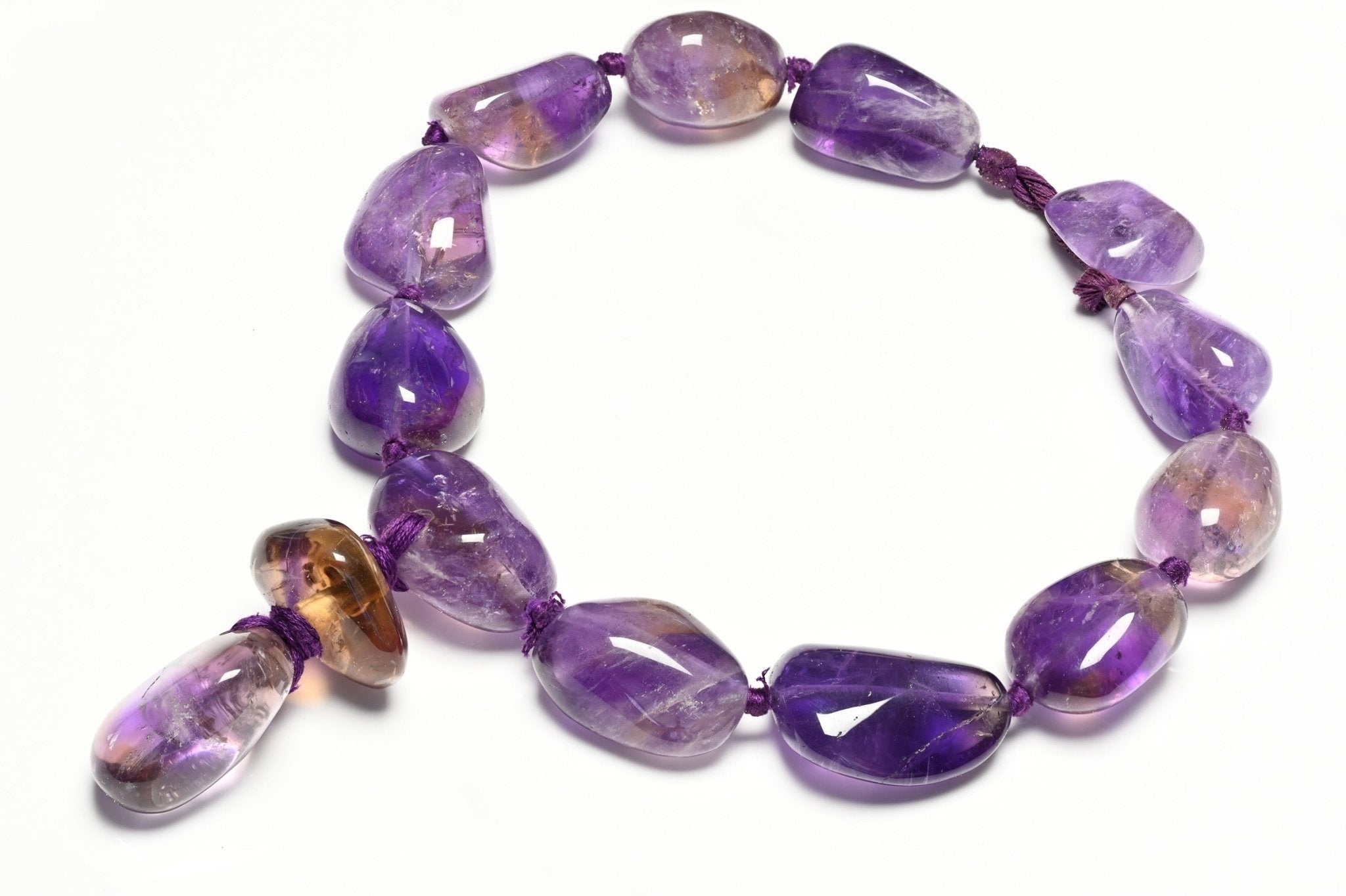 Vintage Monies Gerda Lynggaard Large Amethyst Beads Collar Necklace