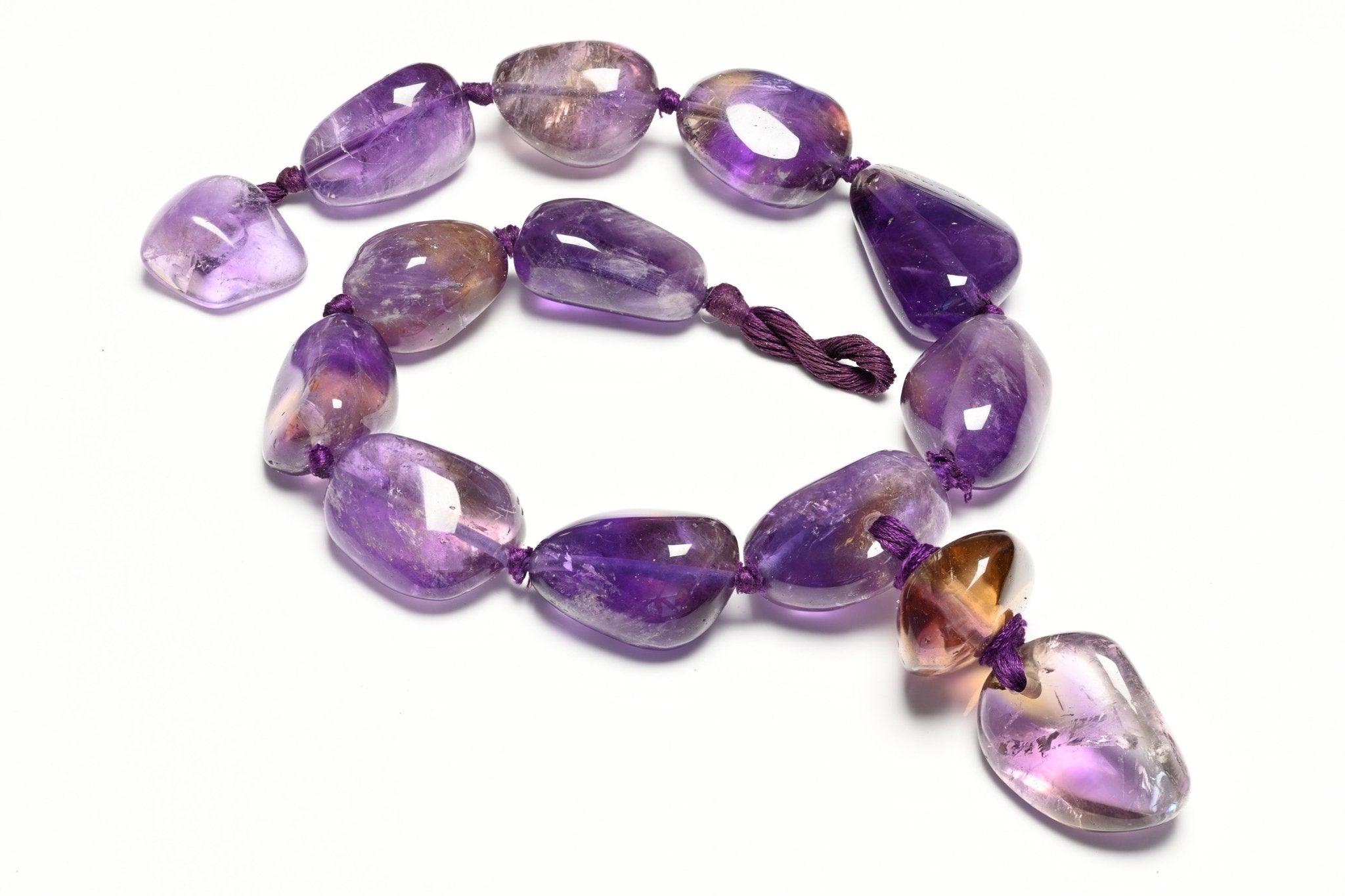 Vintage Monies Gerda Lynggaard Large Amethyst Beads Collar Necklace