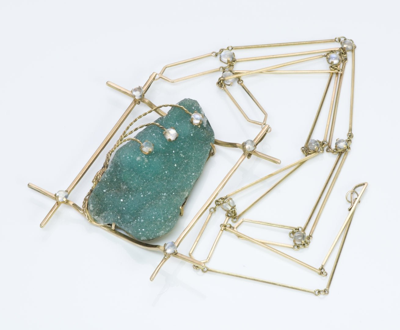 Vintage Moonstone Gold Necklace