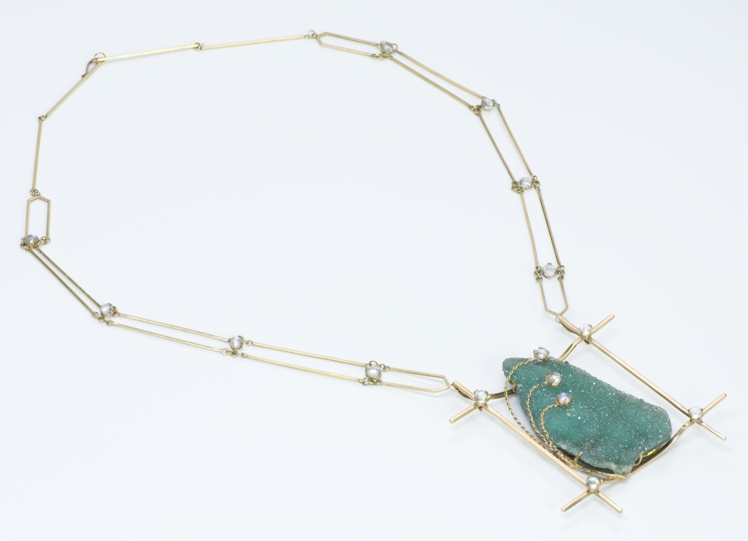 Vintage Moonstone Gold Necklace