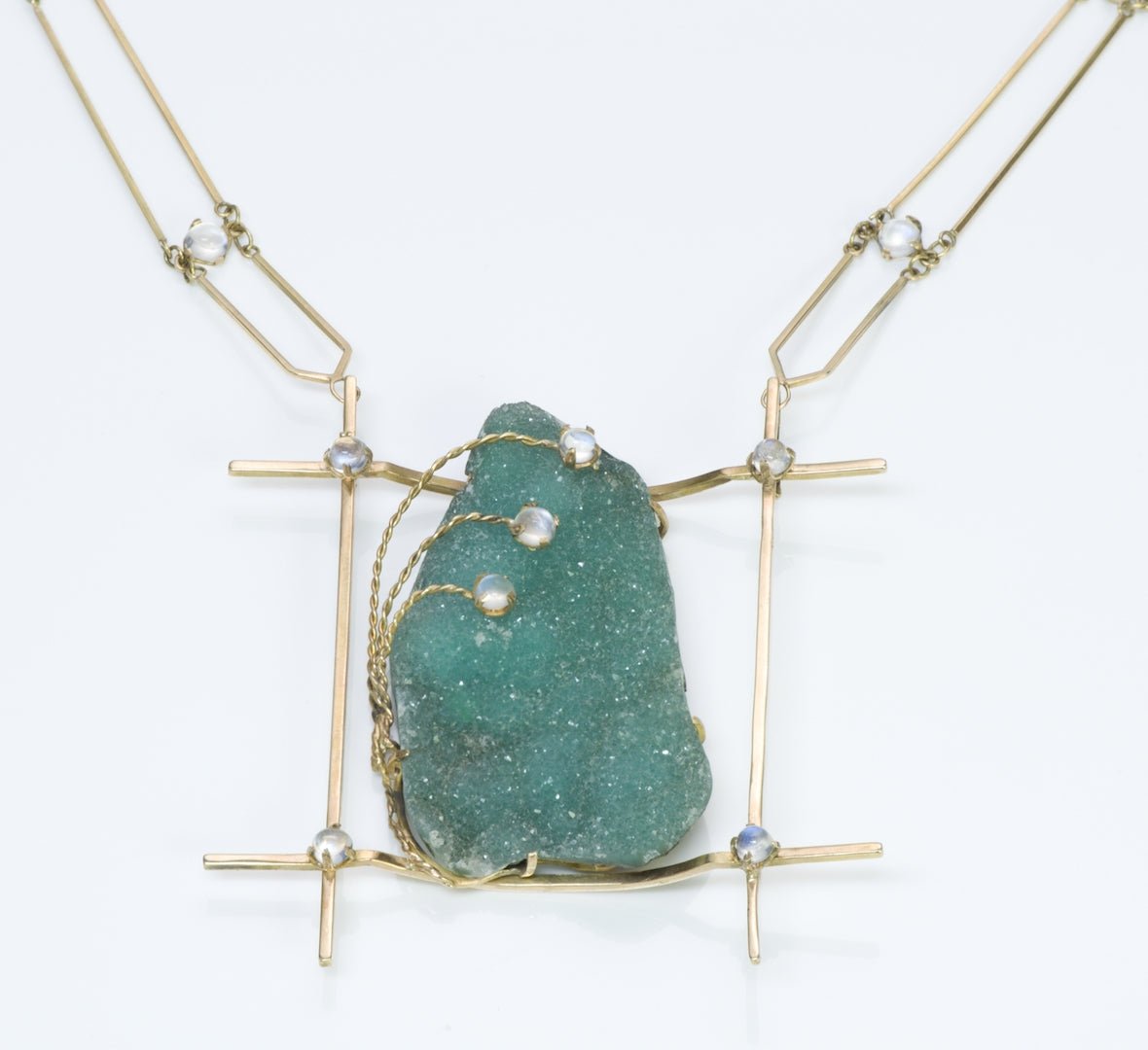 Vintage Moonstone Gold Necklace