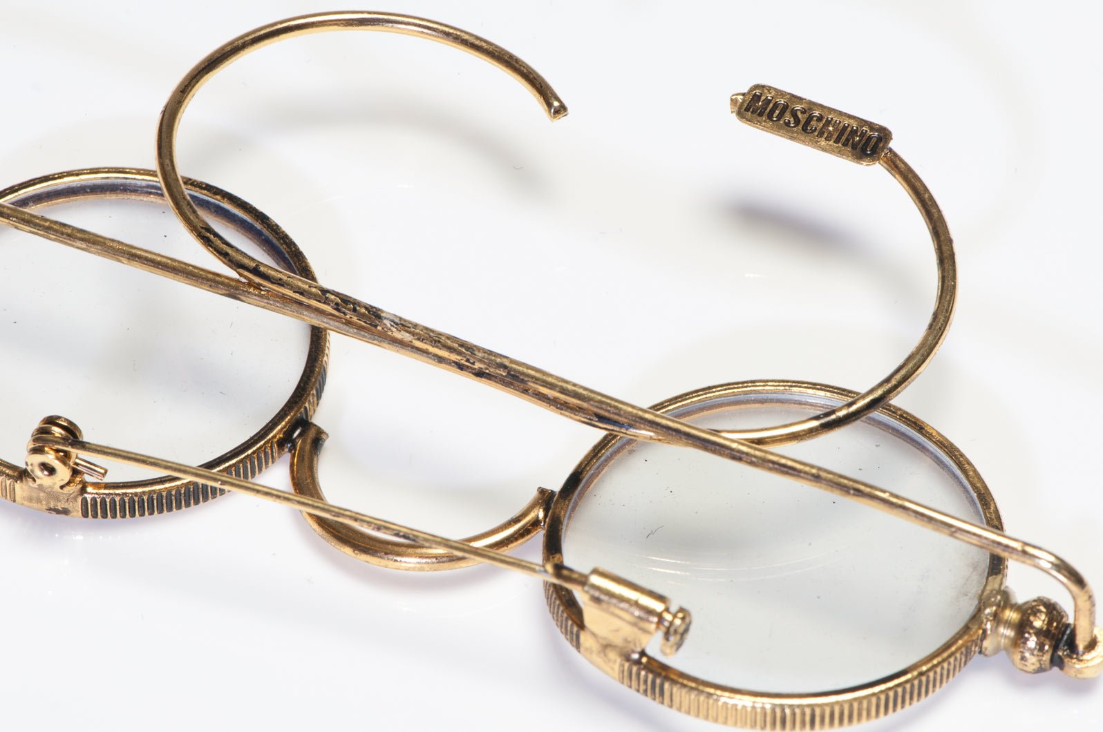 Vintage Moschino Couture Miniature Reading Eyeglasses Brooch