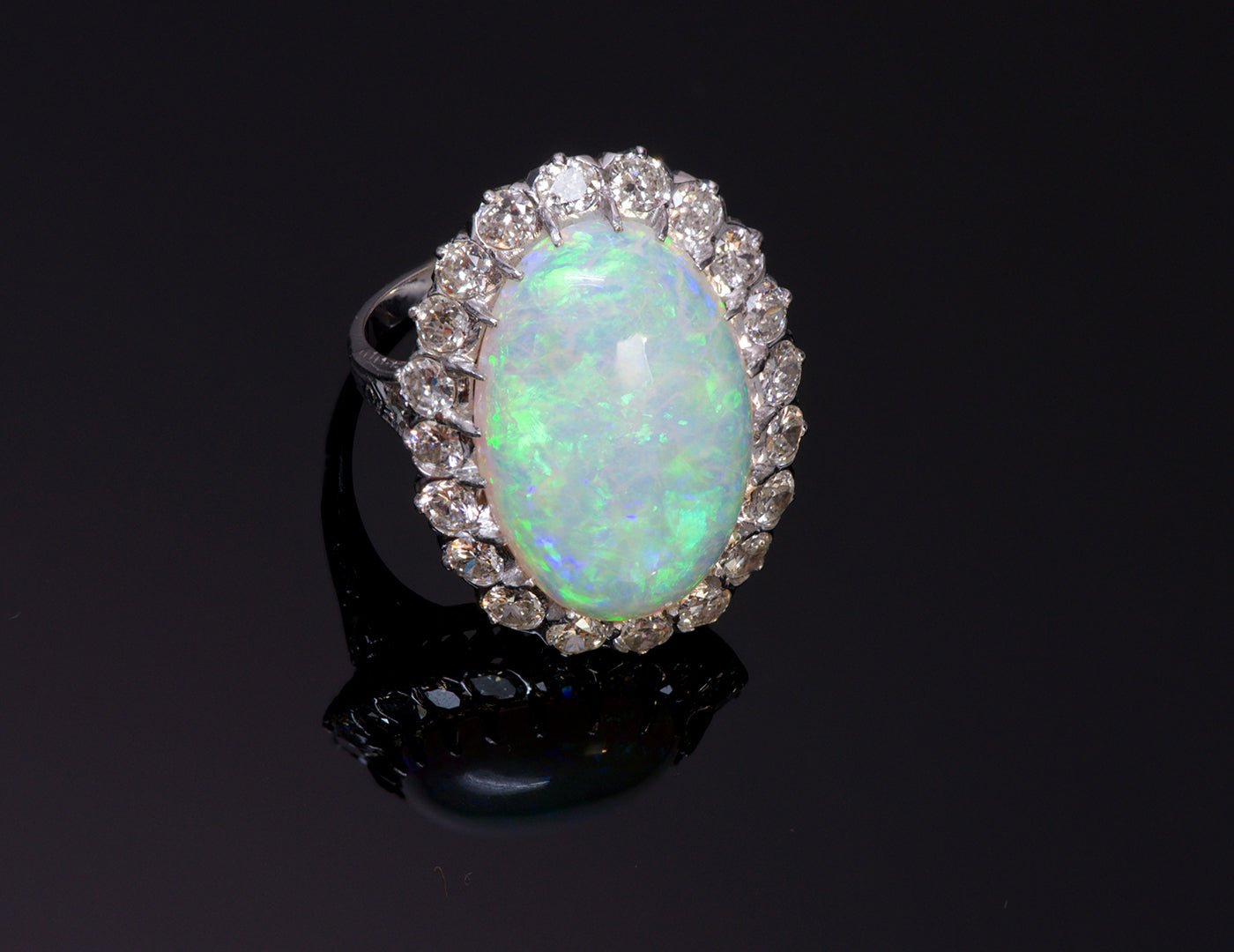 Vintage Opal Diamond Ring