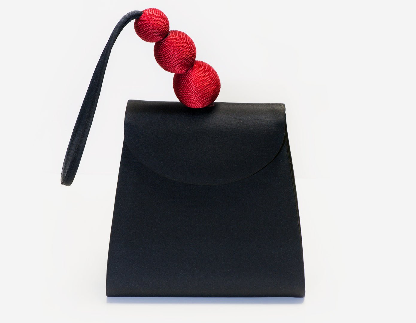Vintage Paloma Picasso Red Black Satin Asian Style Handbag