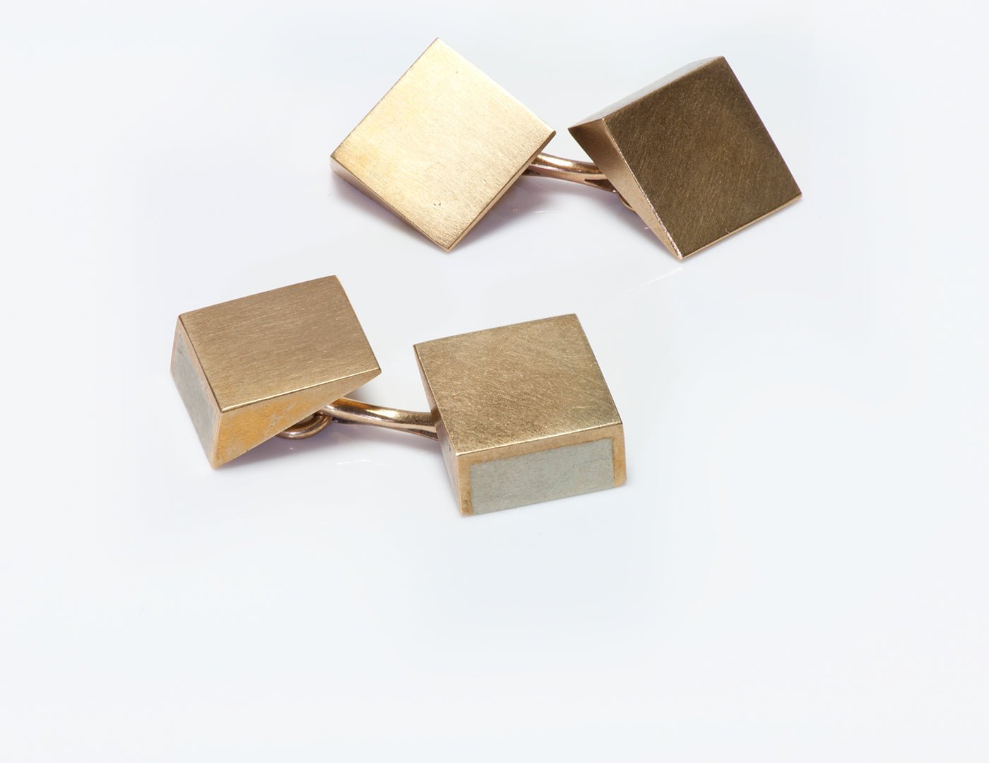 Vintage Platinum Inlaid Gold Cufflink Stud Set