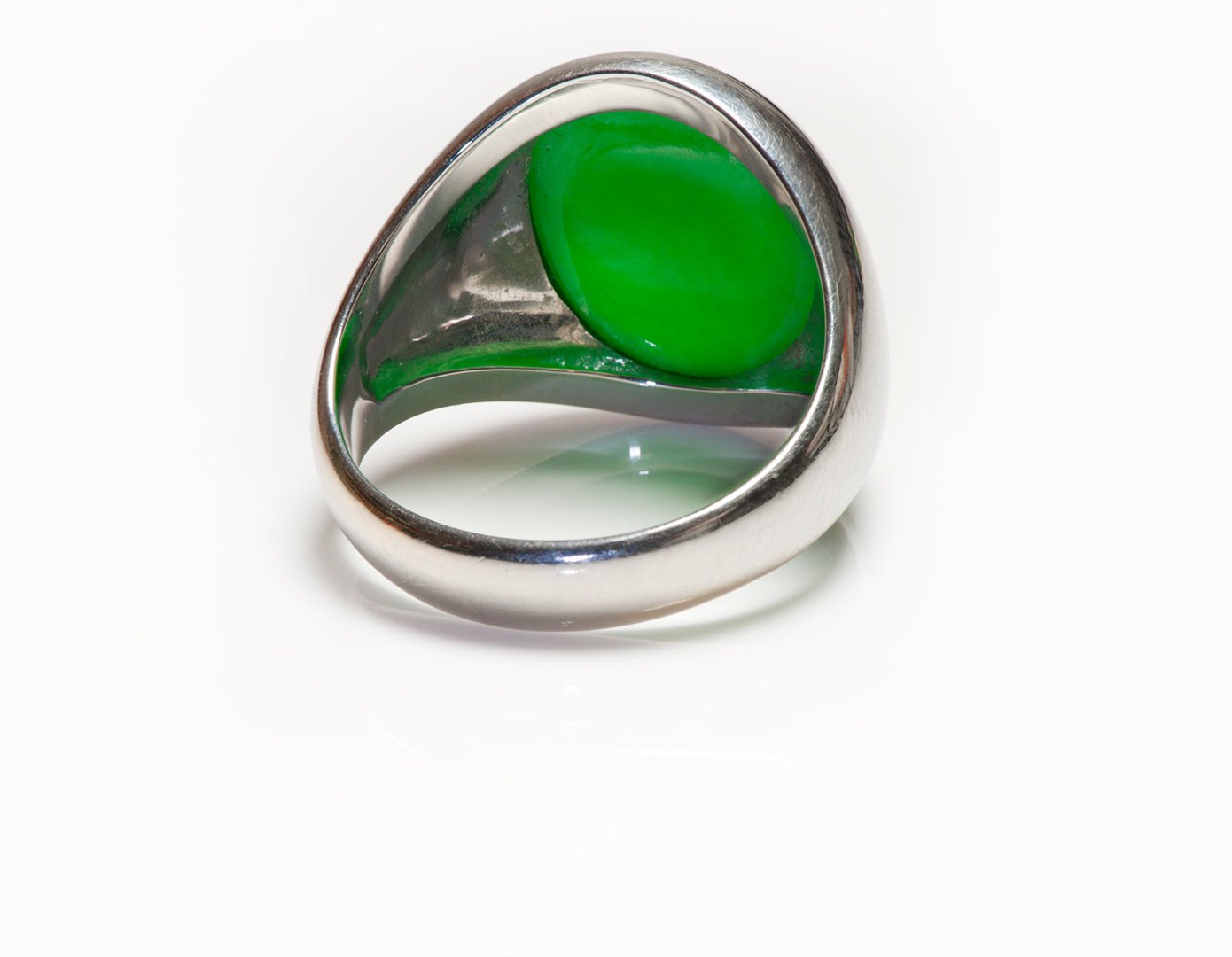 Vintage Platinum Jade Men's Ring