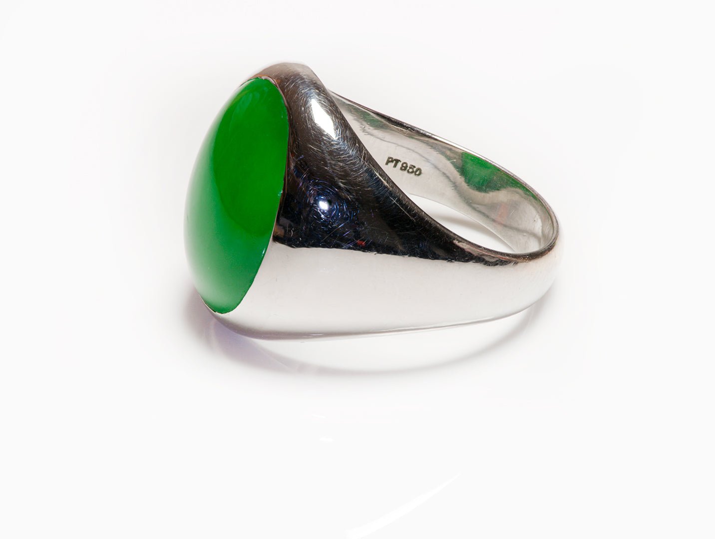 Vintage Platinum Jade Men's Ring