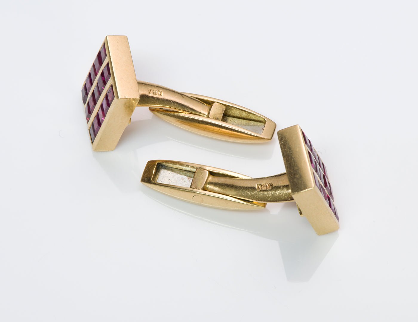 Vintage Ruby 18K Gold Cufflinks