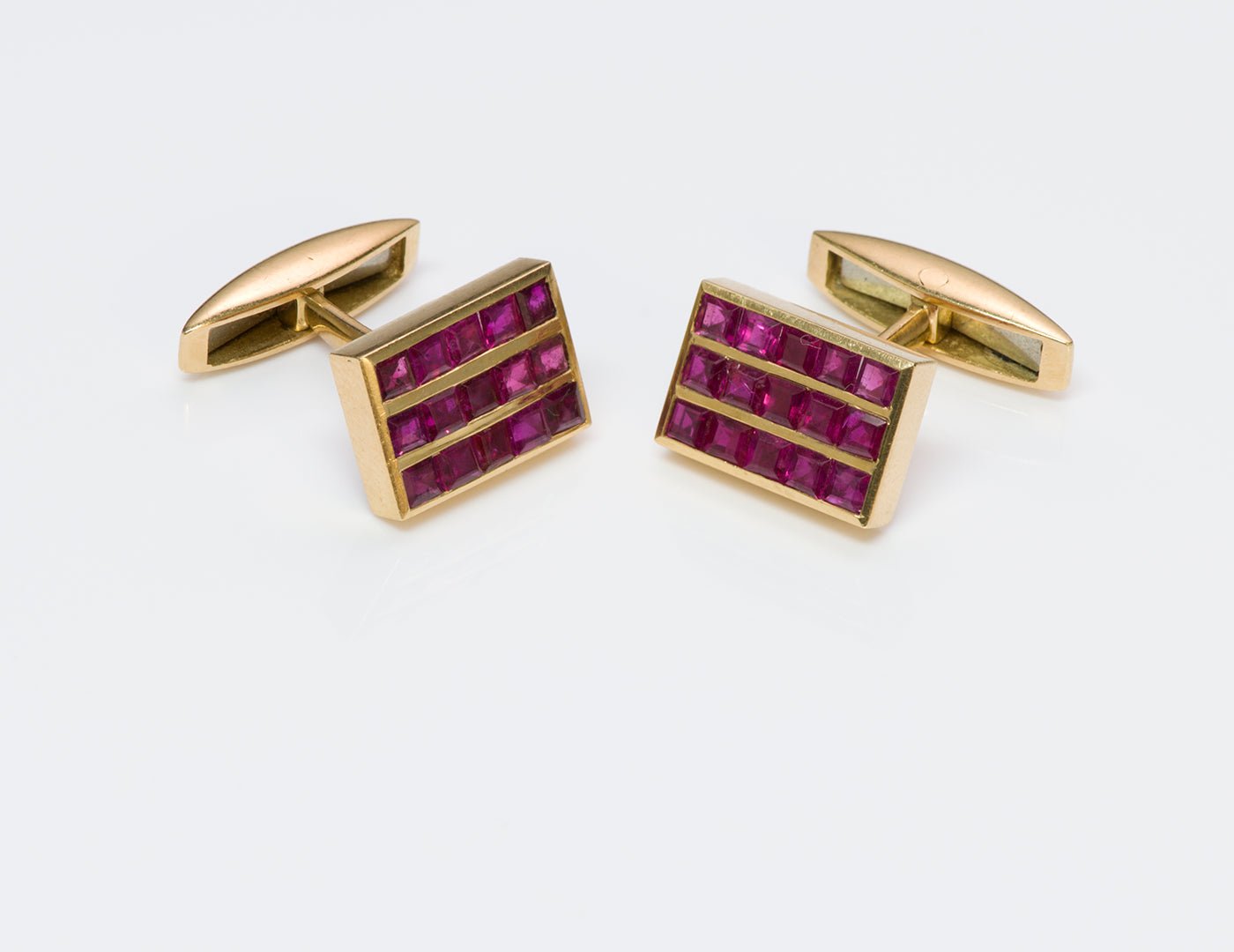 Vintage Ruby 18K Gold Cufflinks