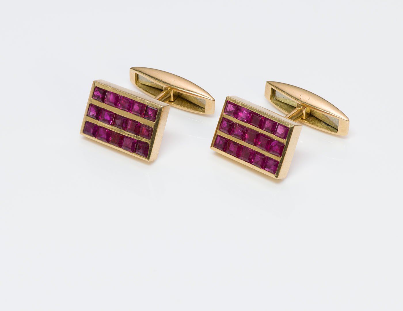 Vintage Ruby 18K Gold Cufflinks