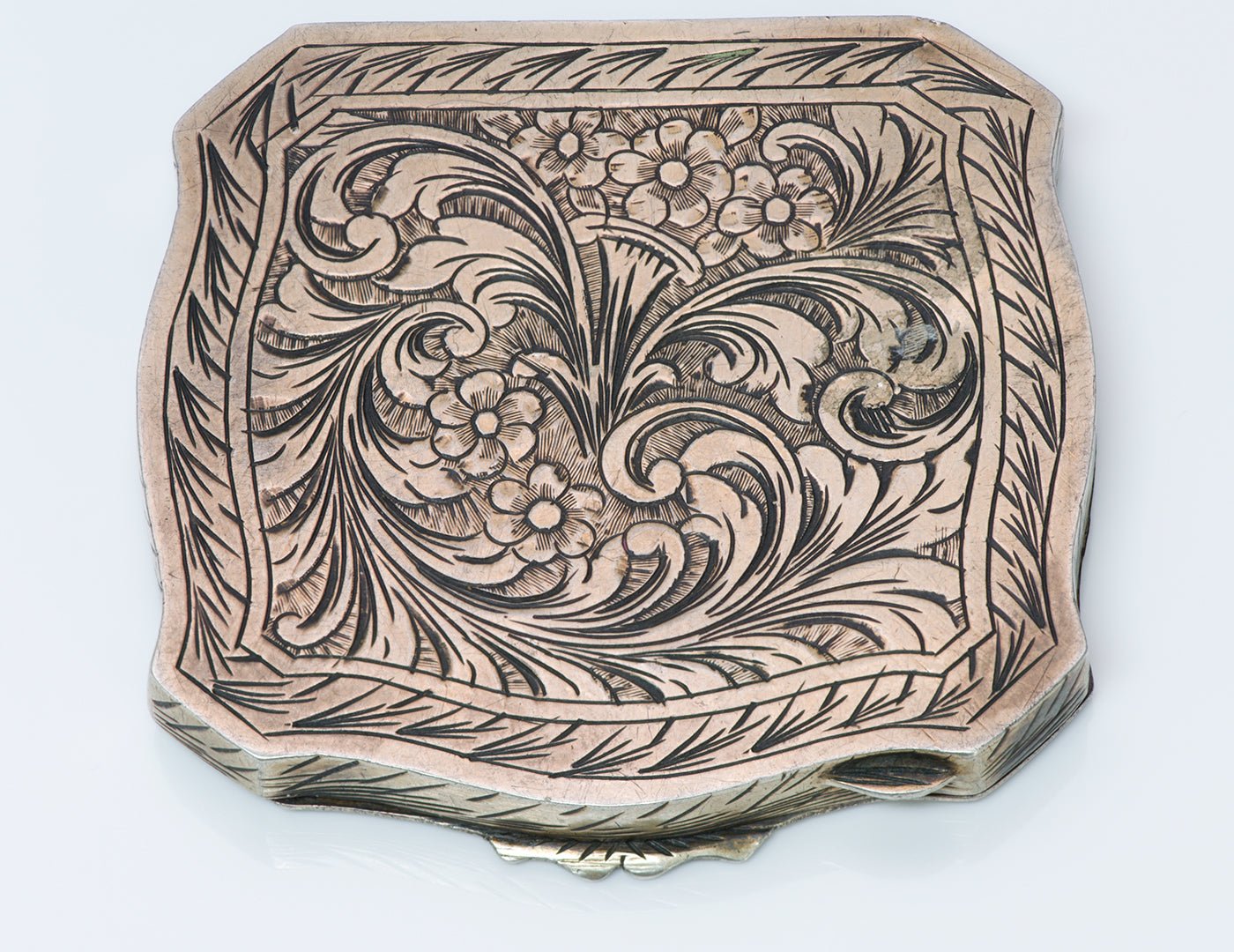 Vintage Silver Enamel Compact