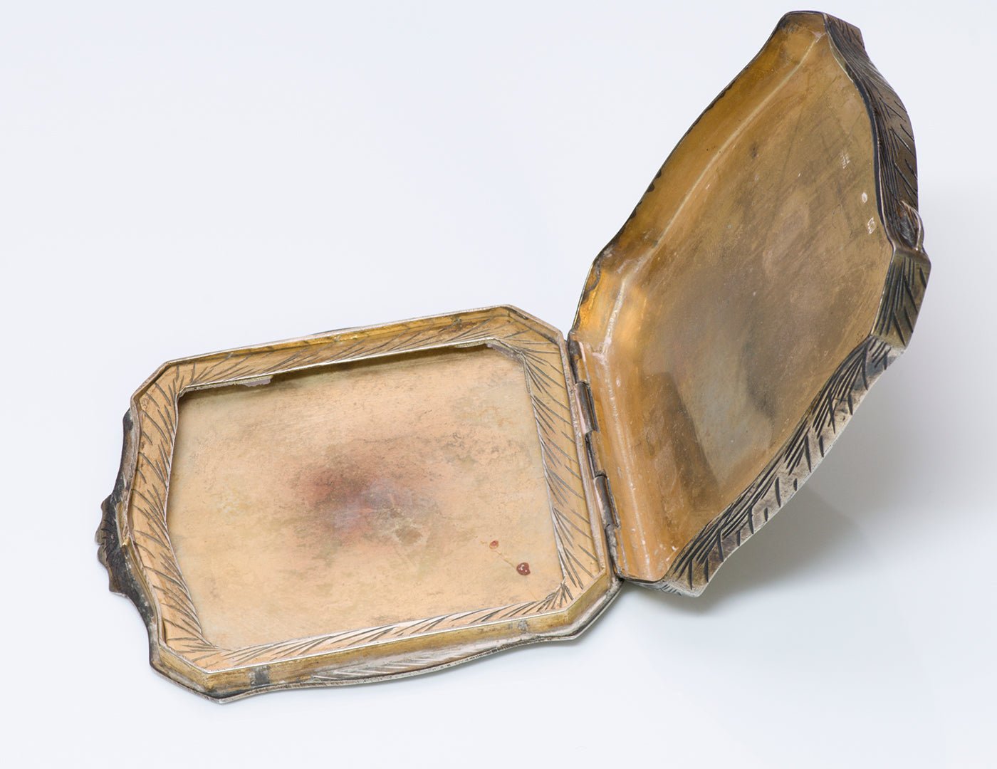 Vintage Silver Enamel Compact