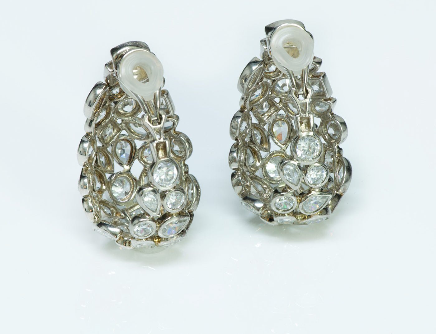 Vintage Silver Paste Hoop Earrings
