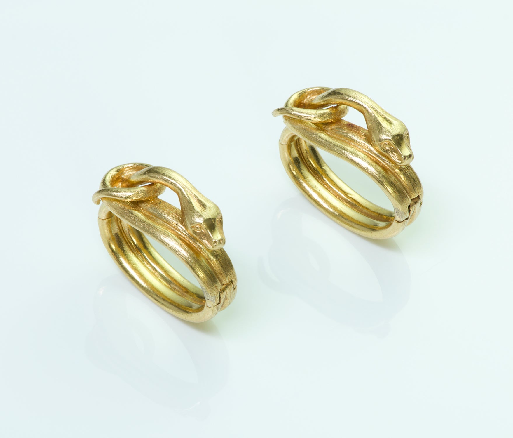 Vintage Snake Gold Cufflinks