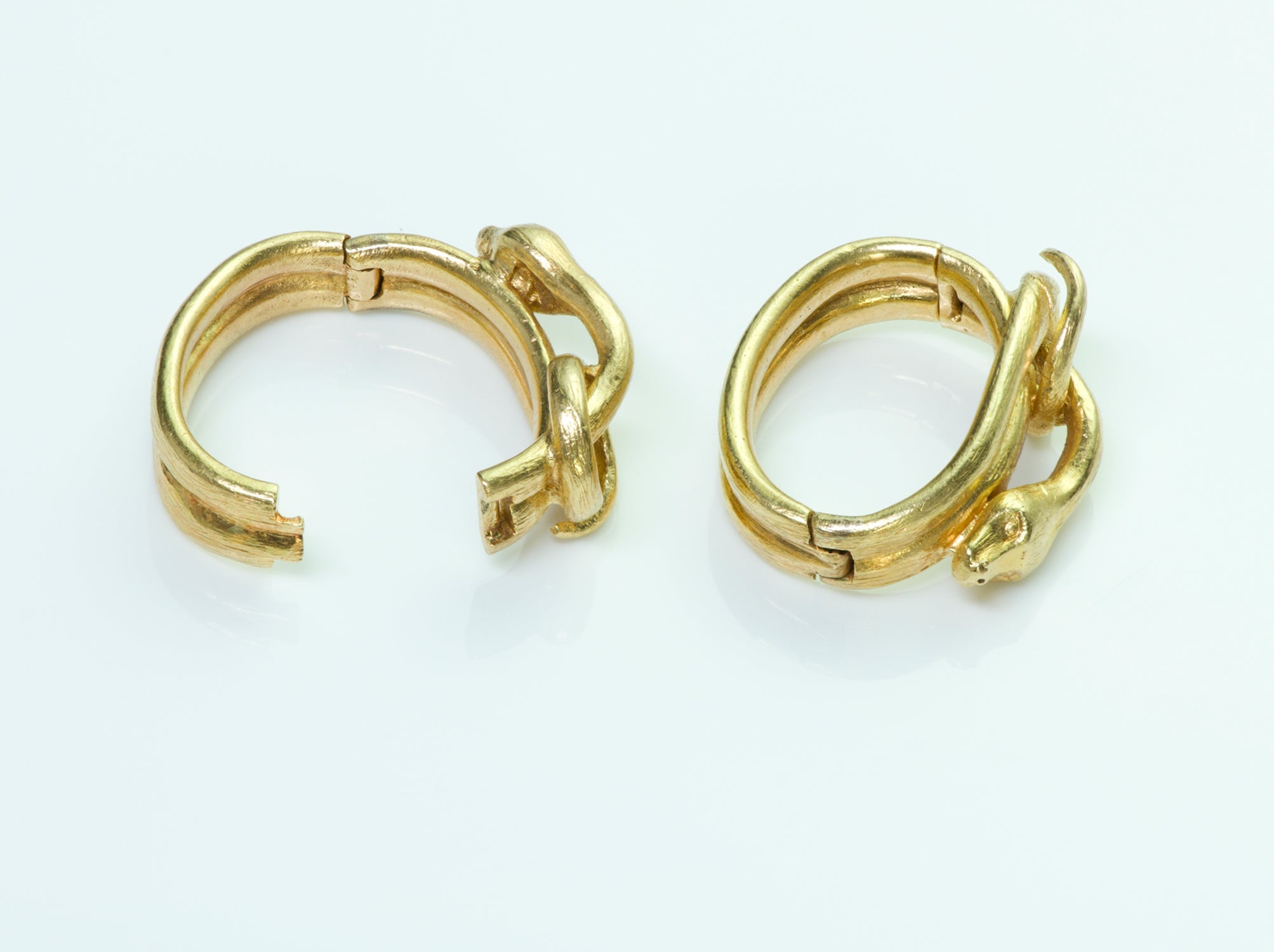 Vintage Snake Gold Cufflinks