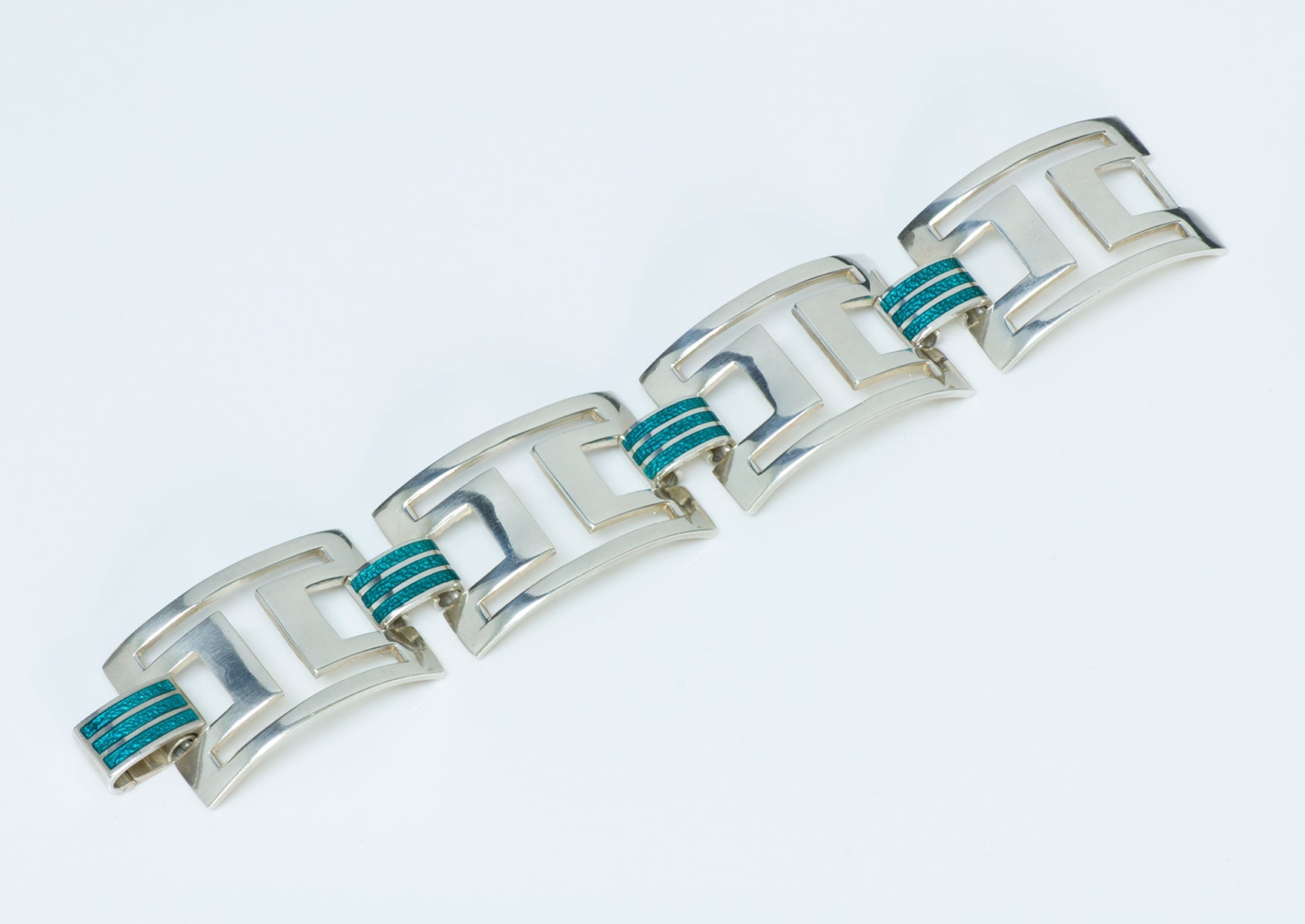 Vintage Sterling Silver Enamel Bracelet