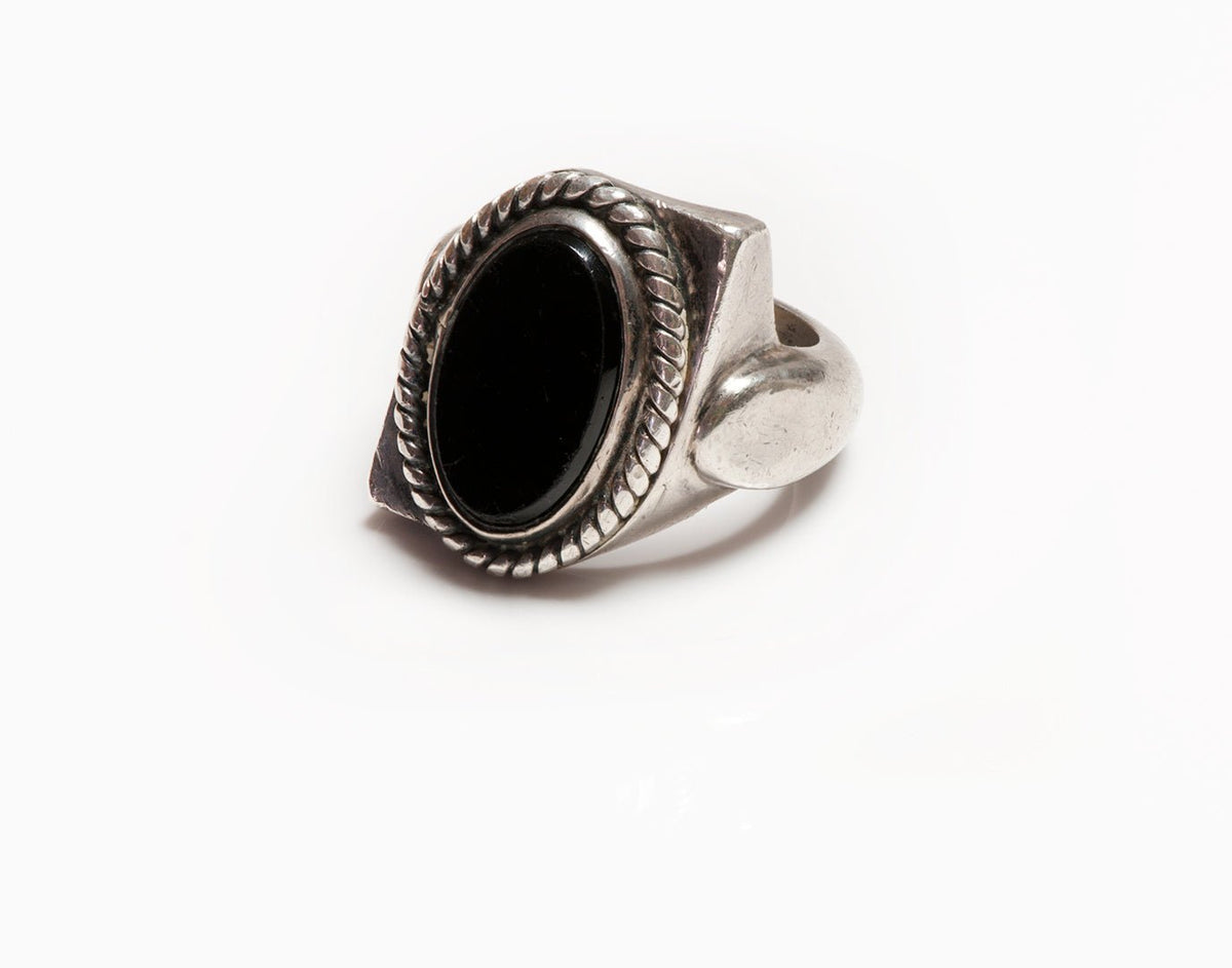 Vintage Sterling Silver Onyx Men