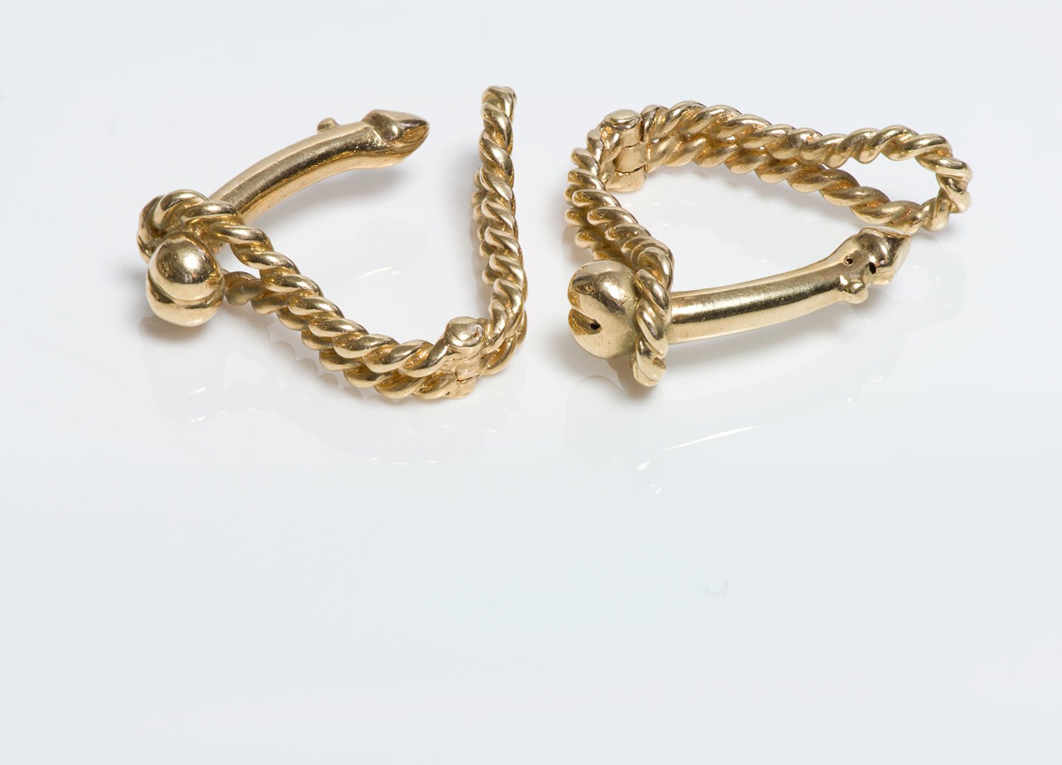 Vintage Stirrup Gold Phallus Penis Naughty Erotic Cufflinks