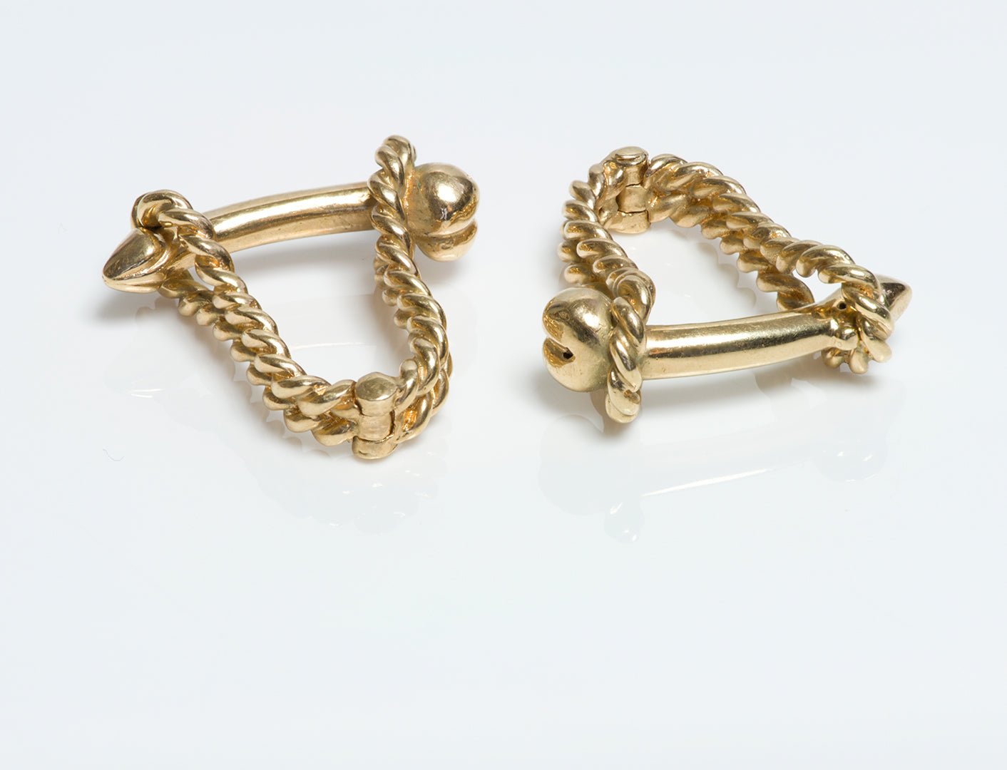 Vintage Stirrup Gold Phallus Penis Naughty Erotic Cufflinks