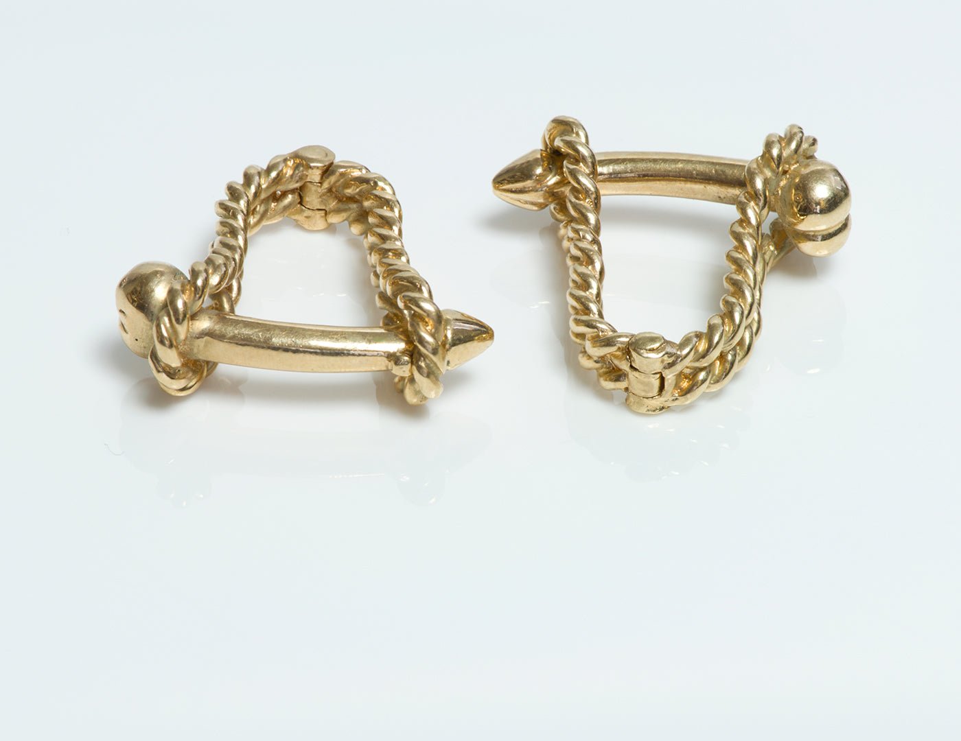Vintage Stirrup Gold Phallus Penis Naughty Erotic Cufflinks