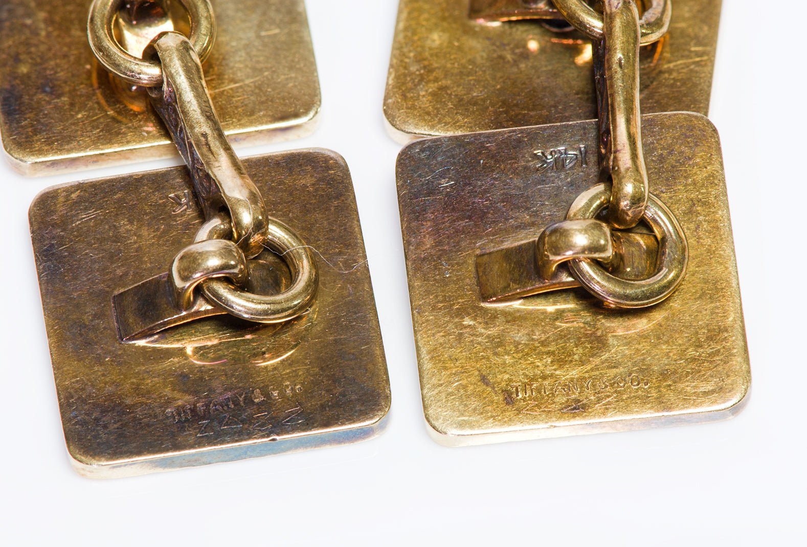 Vintage Tiffany & Co. 14K Yellow Gold Sapphire Cufflinks