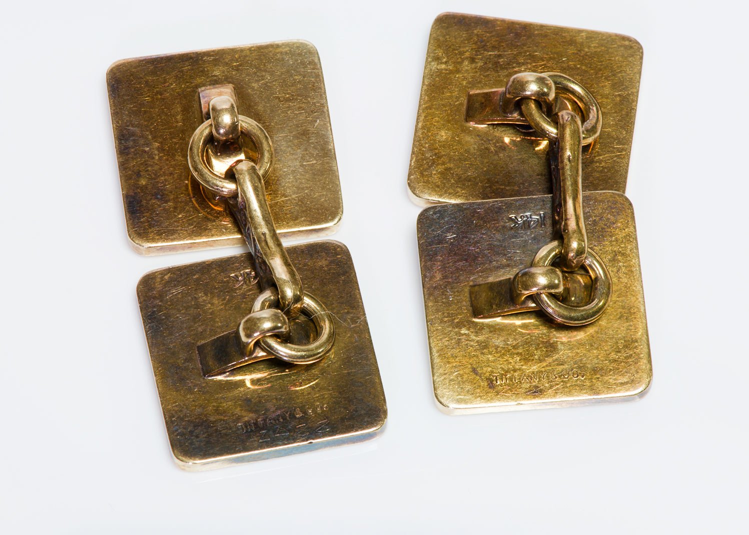 Vintage Tiffany & Co. 14K Yellow Gold Sapphire Cufflinks
