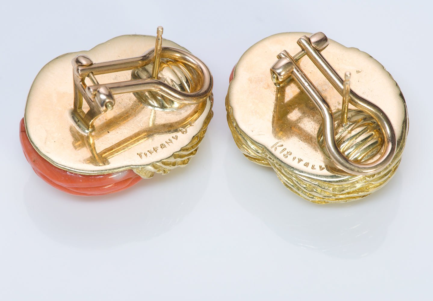 Vintage Tiffany & Co. 18K Gold Coral Earrings