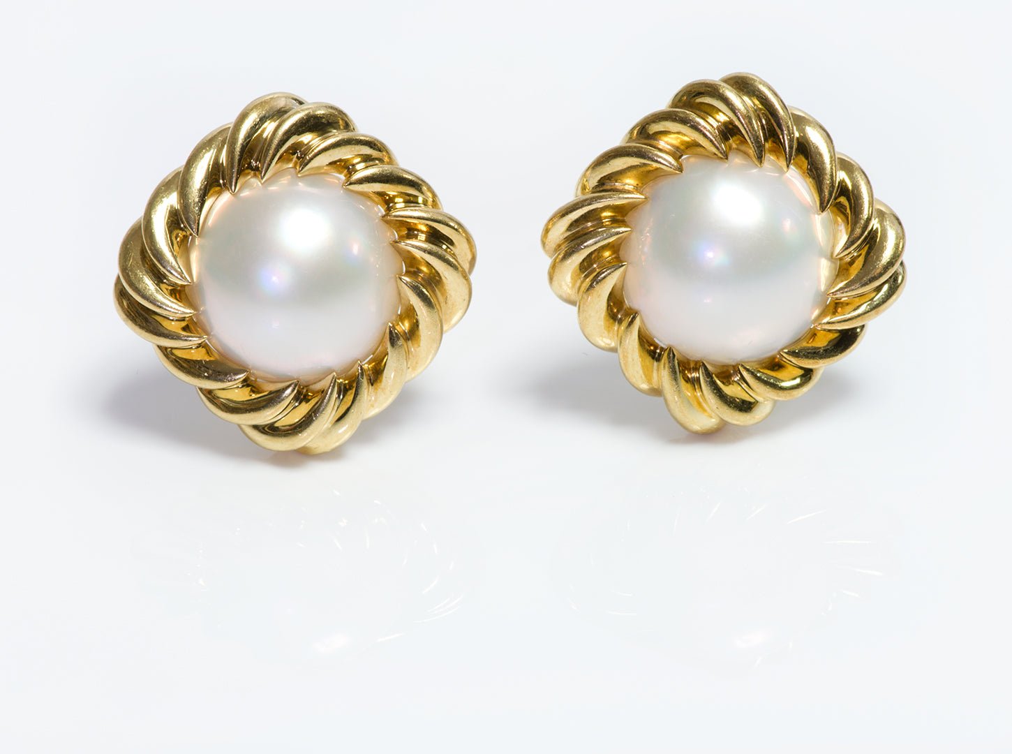 Vintage Tiffany & Co. 18K Gold Mabe Pearl Earrings