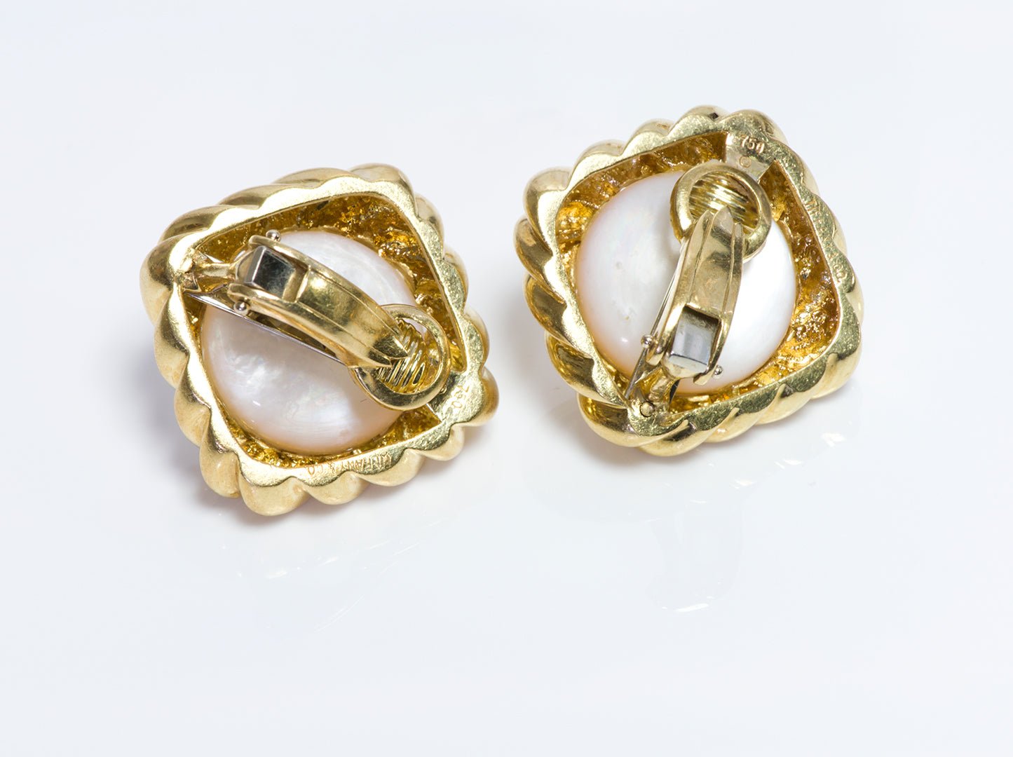 Vintage Tiffany & Co. 18K Gold Mabe Pearl Earrings