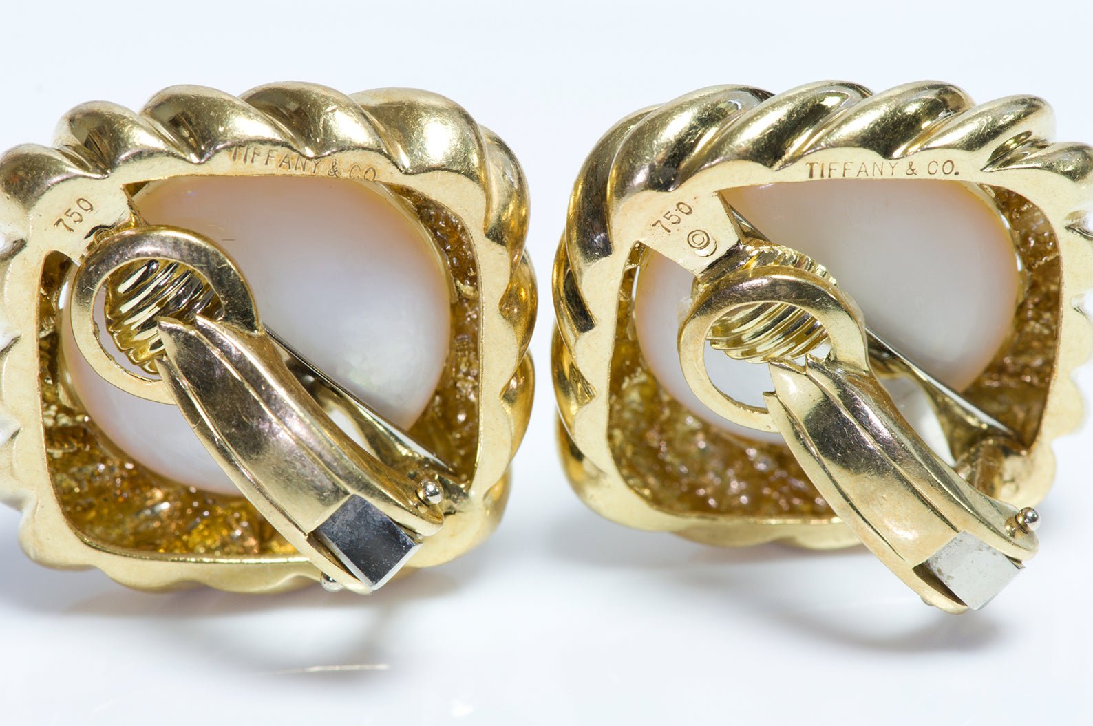 Vintage Tiffany & Co. 18K Gold Mabe Pearl Earrings