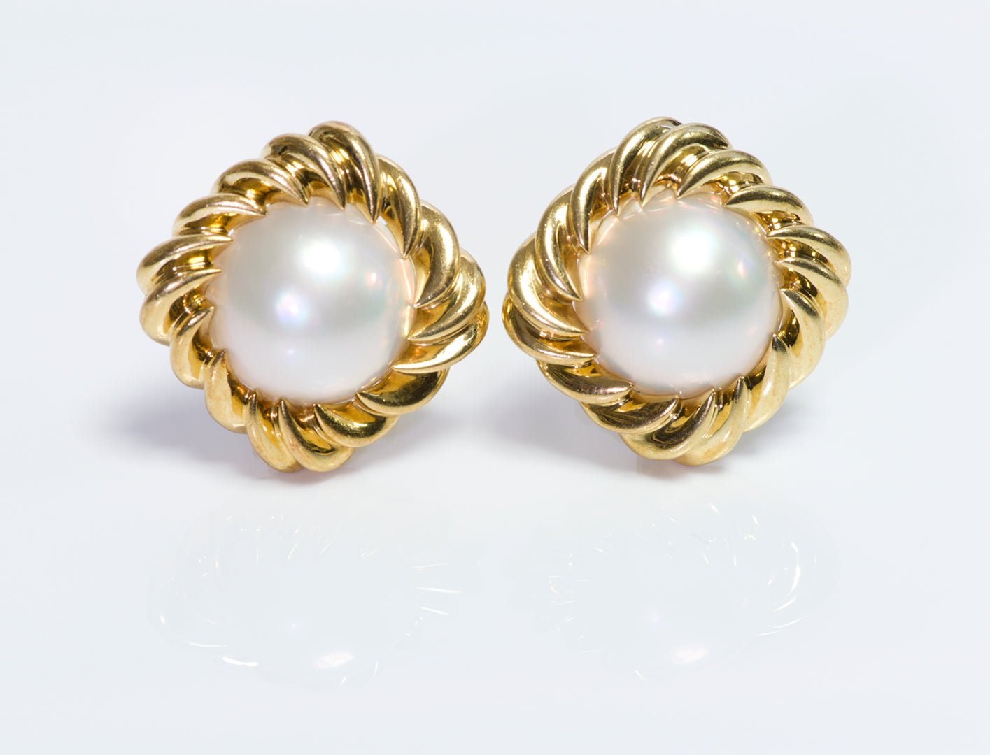 Vintage Tiffany & Co. 18K Gold Mabe Pearl Earrings