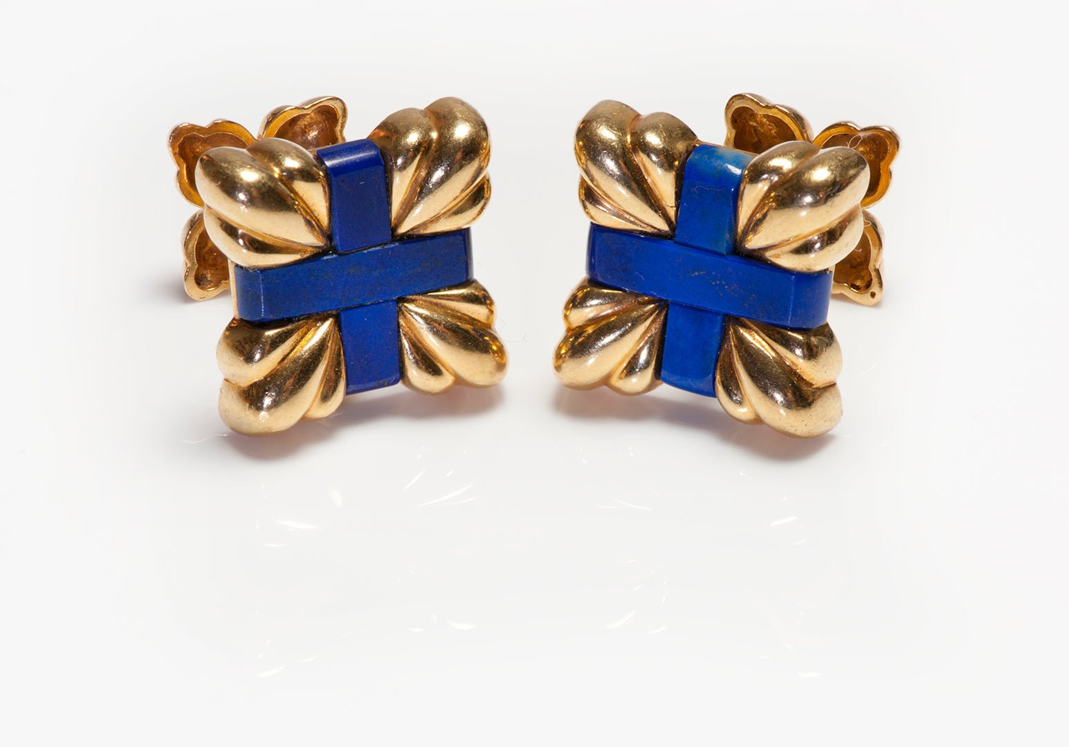 Vintage Tiffany & Co. 18K Yellow Gold Lapis Cufflinks