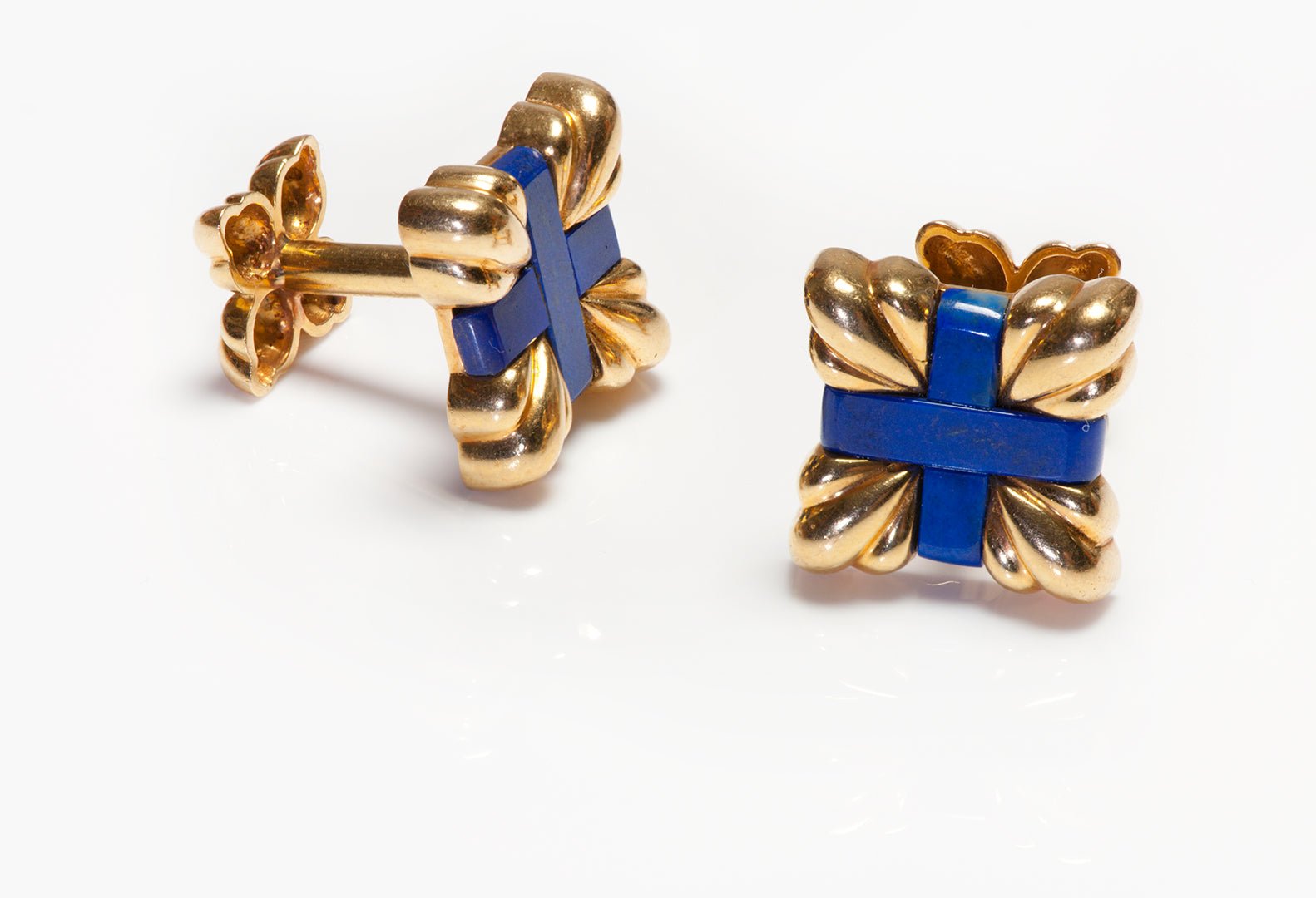 Vintage Tiffany & Co. 18K Yellow Gold Lapis Cufflinks