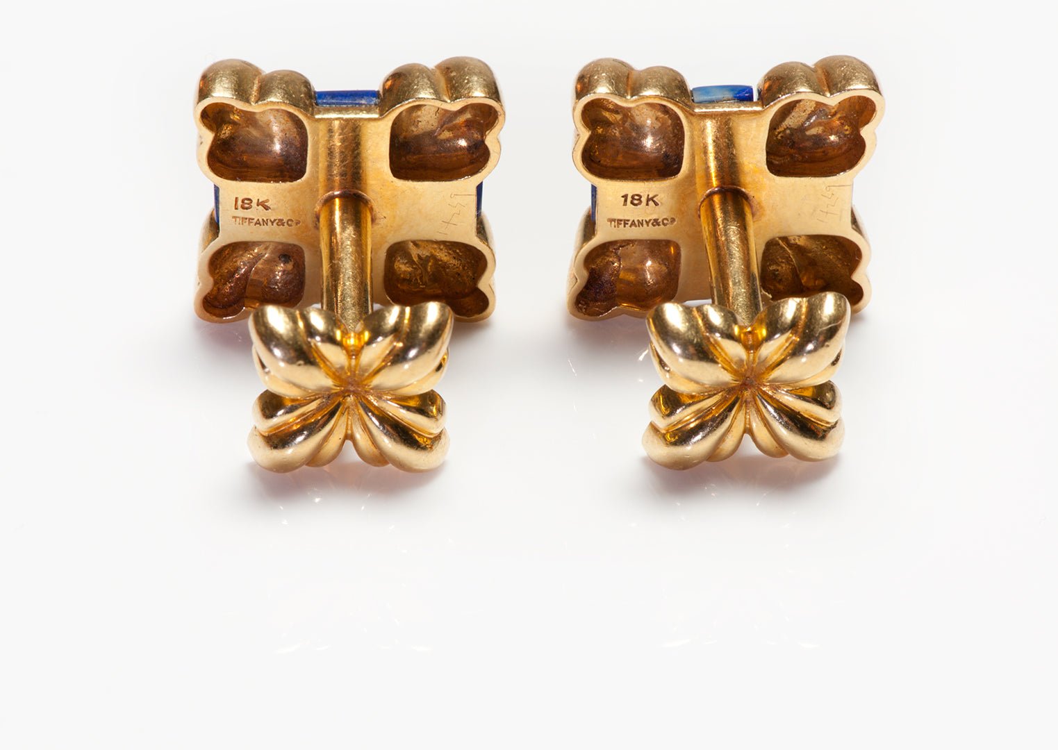 Vintage Tiffany & Co. 18K Yellow Gold Lapis Cufflinks