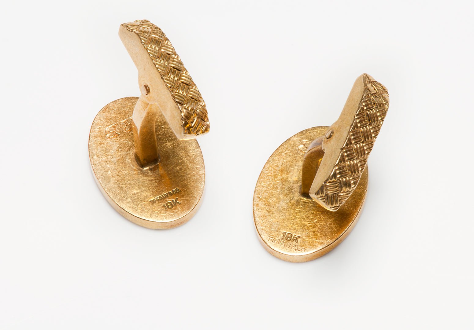 Vintage Tiffany & Co. 18K Yellow Gold Woven Cufflinks