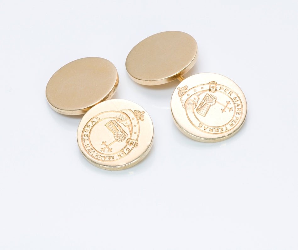 Vintage Tiffany & Co. Gold Crest Cufflinks