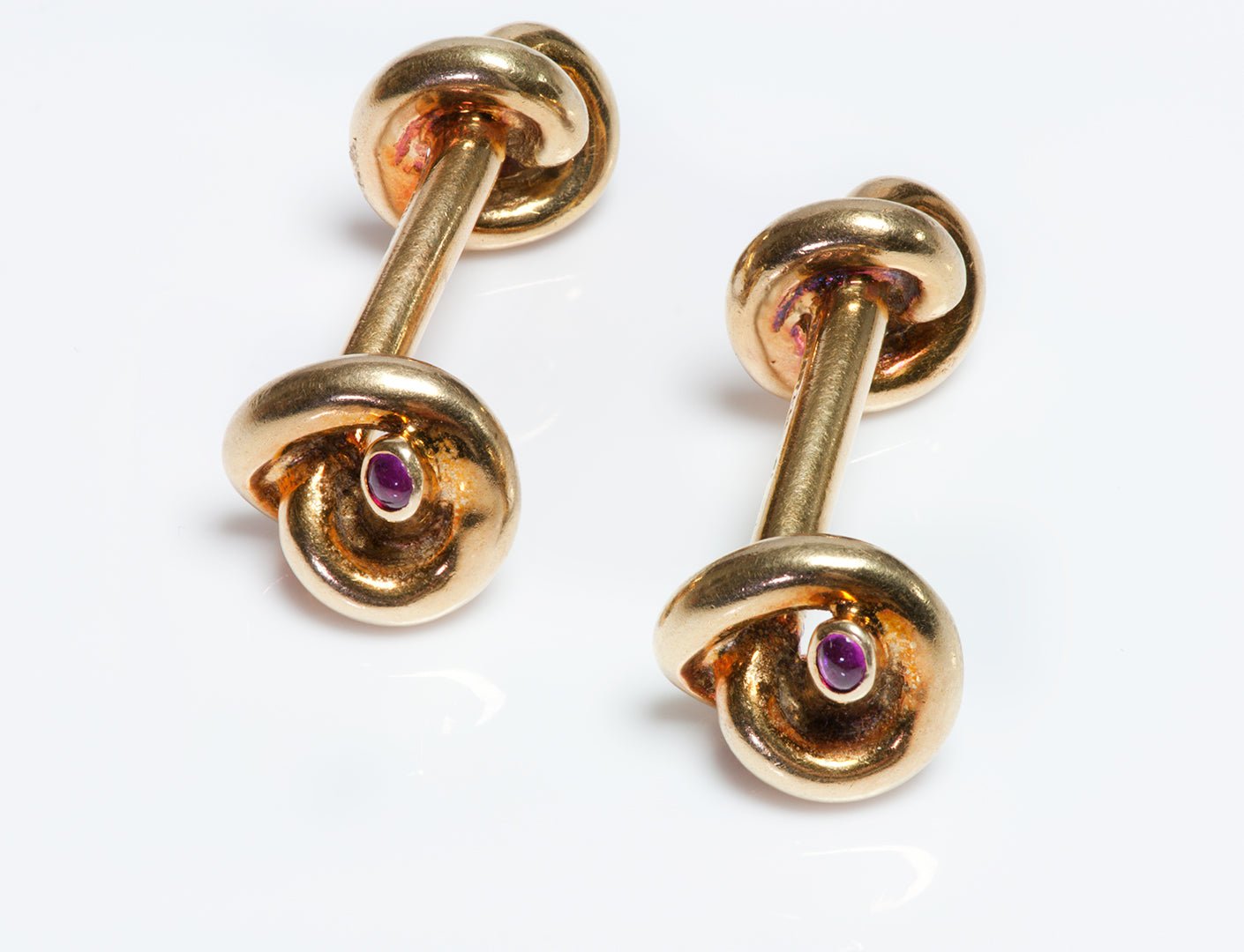 Vintage Tiffany & Co. Gold Ruby Knot Cufflinks