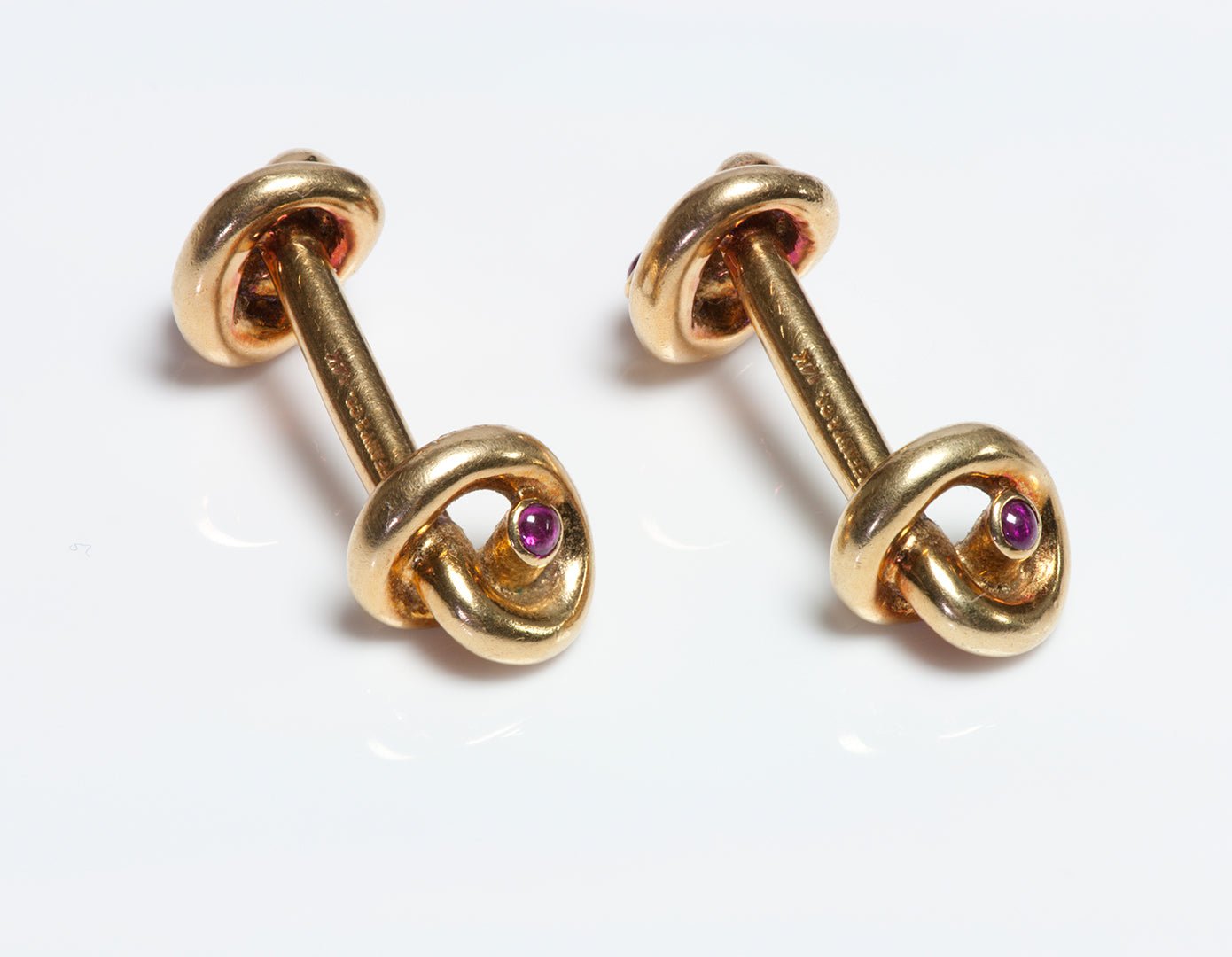 Vintage Tiffany & Co. Gold Ruby Knot Cufflinks