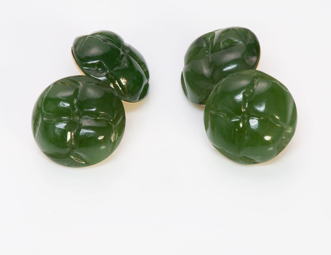 Vintage Tiffany & Co. Jade 18K Gold Cufflink & Stud Set
