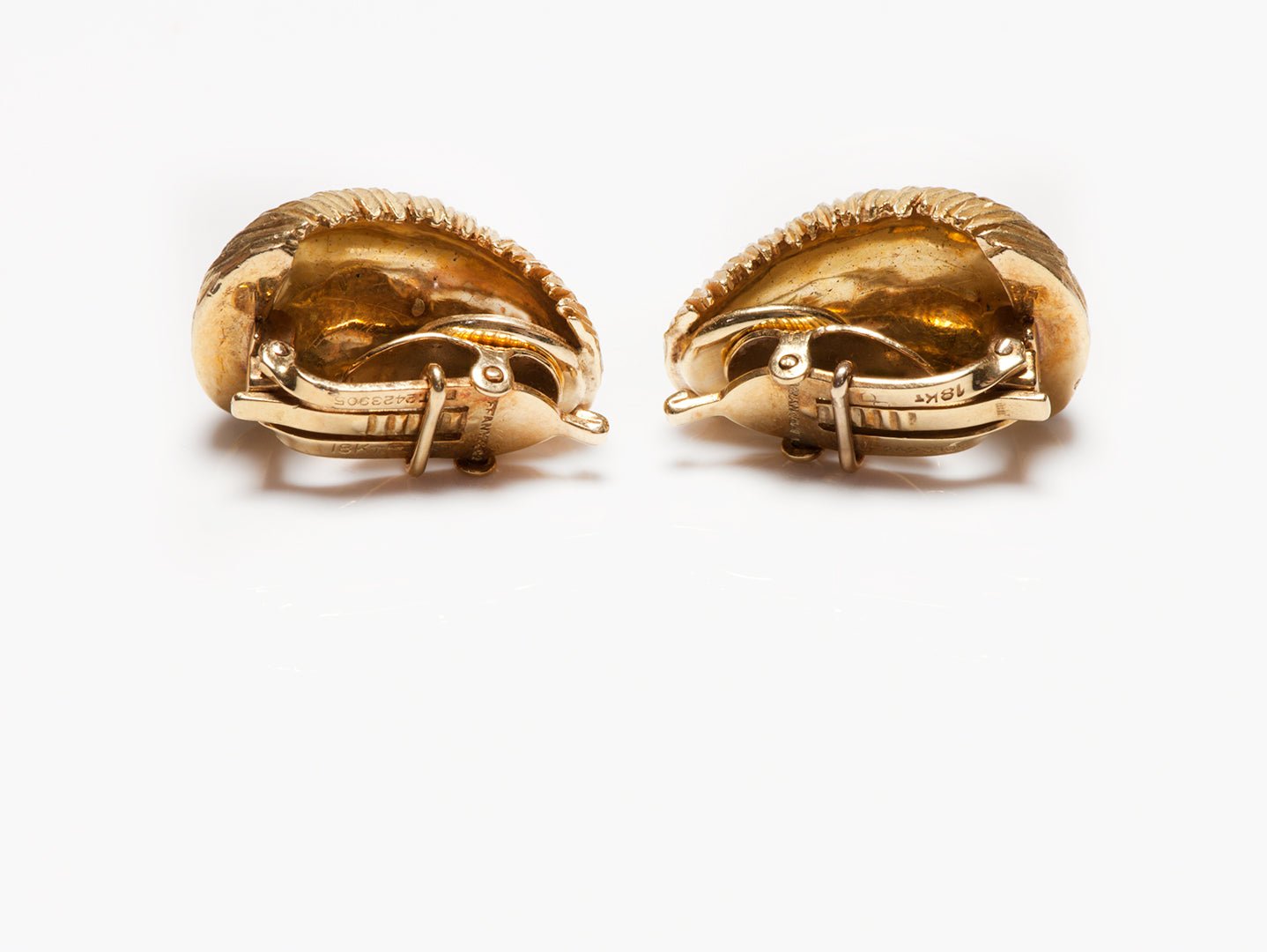 Vintage Tiffany & Co. Textured 18K Yellow Gold Earrings