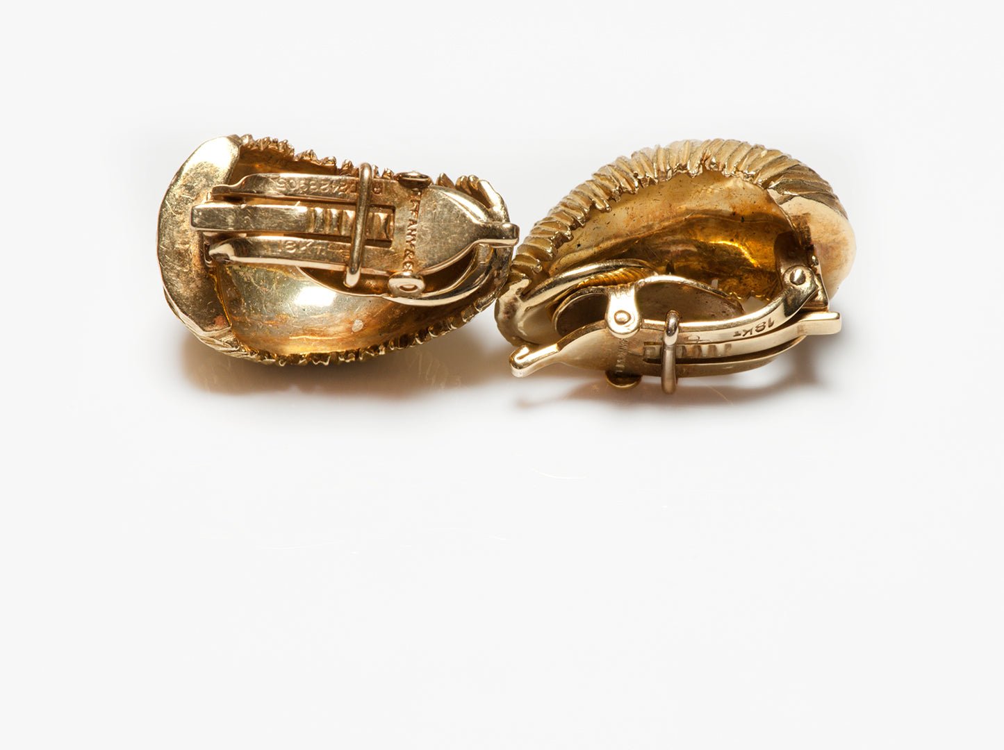 Vintage Tiffany & Co. Textured 18K Yellow Gold Earrings