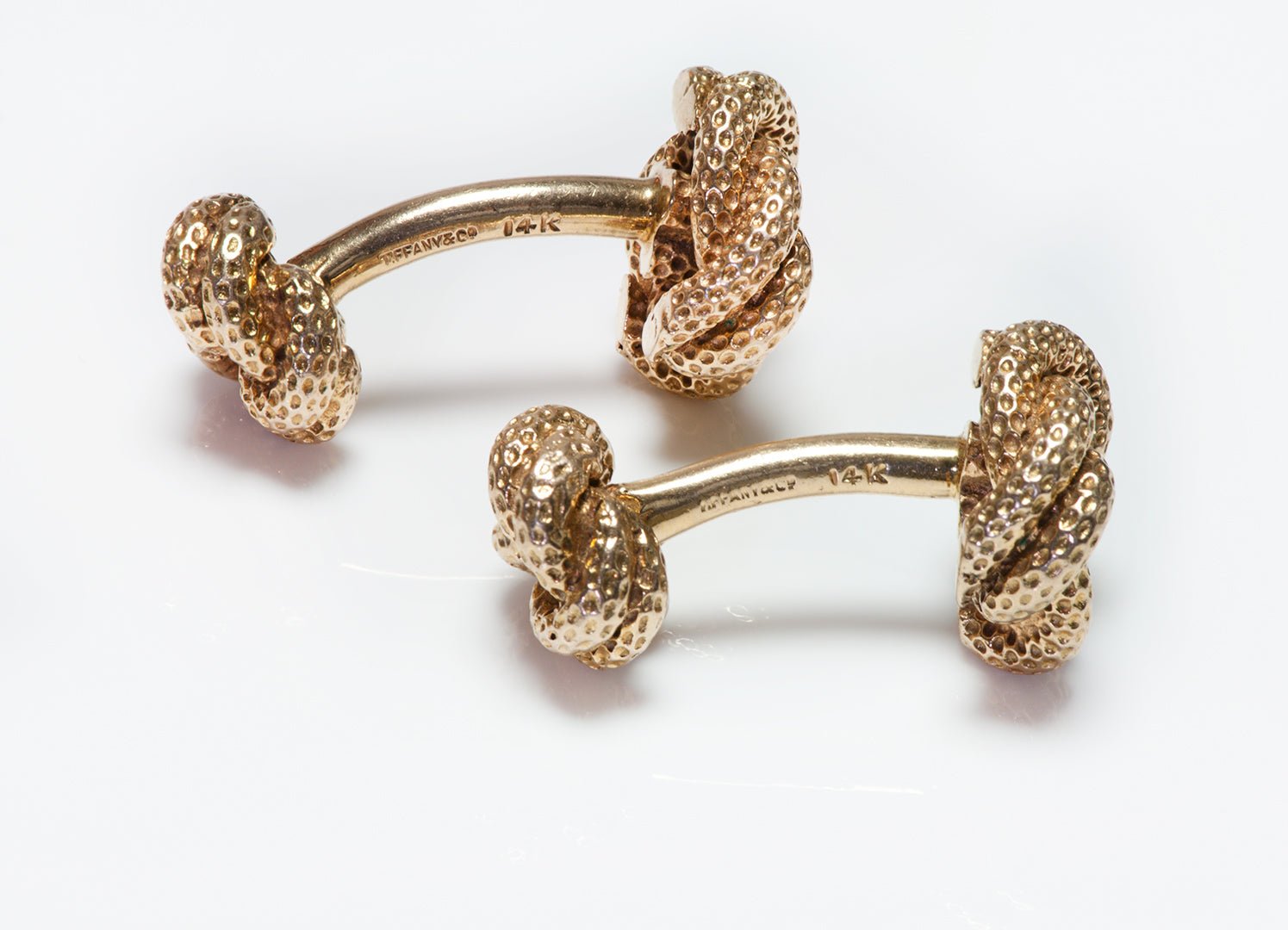 Vintage Tiffany & Co. Textured Gold Knot Cufflinks